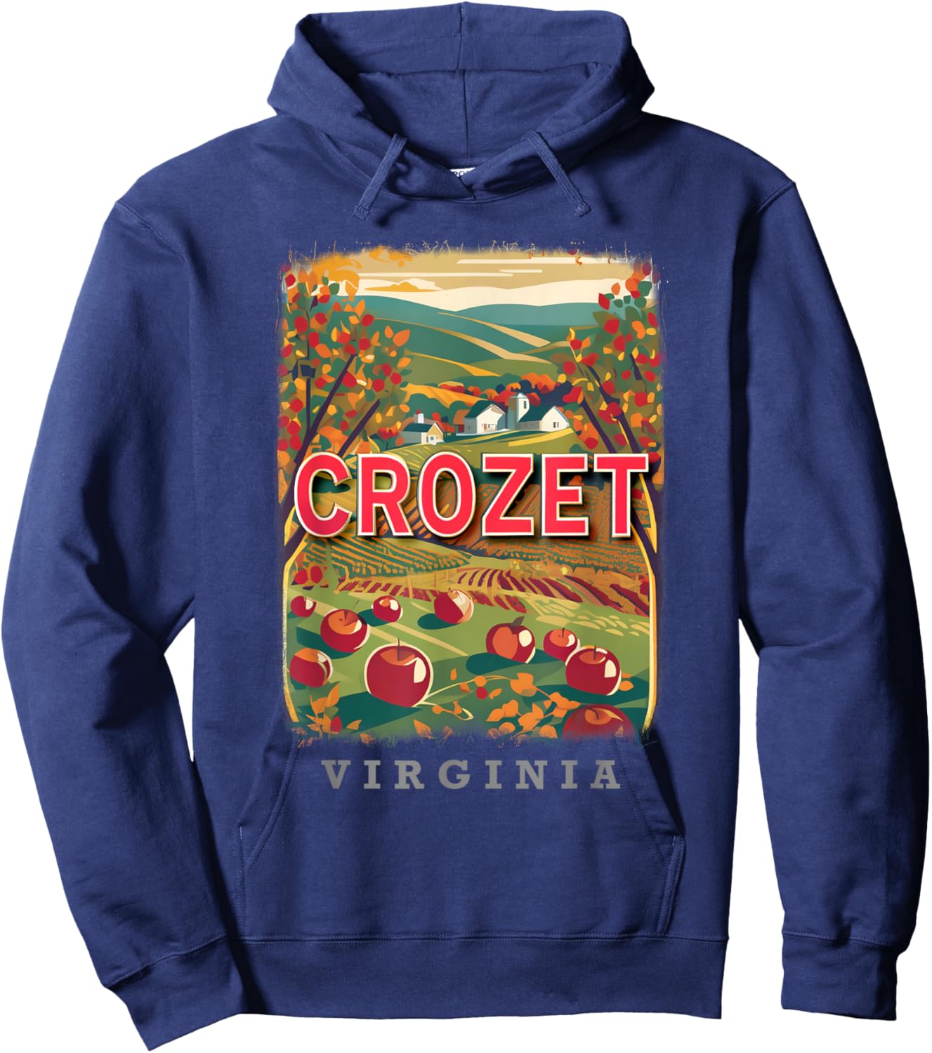 Crozet Virginia VA Orchard Bounty SD048 Hoodie - Hoodie | Navy