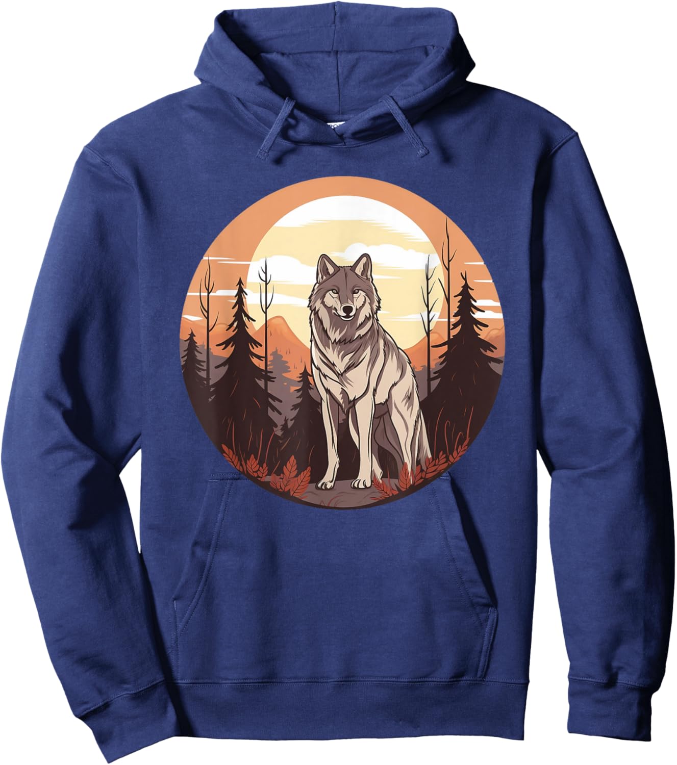 Wolf In The Forest I Kids Wolf Hoodie - Hoodie | Navy