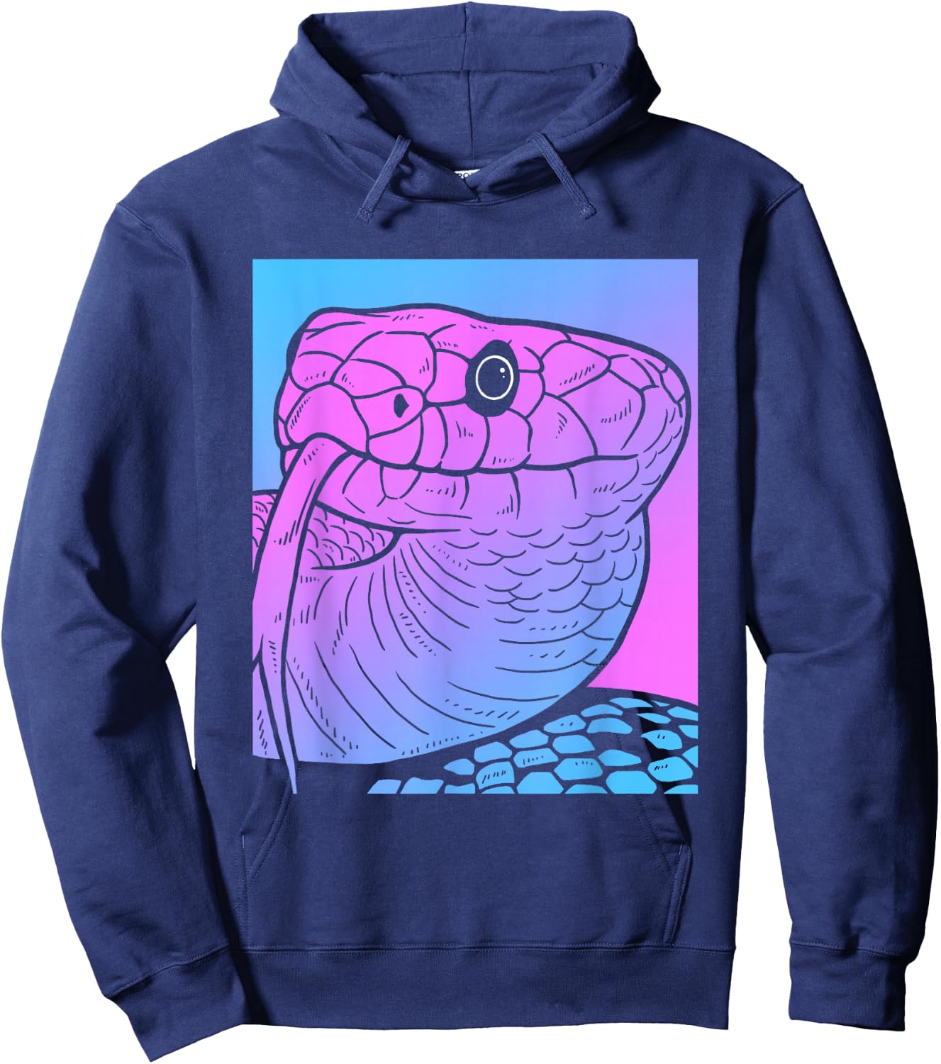 Vaporwave Snake Aesthetic Pastel Goth Serpent Hoodie - Hoodie | Navy