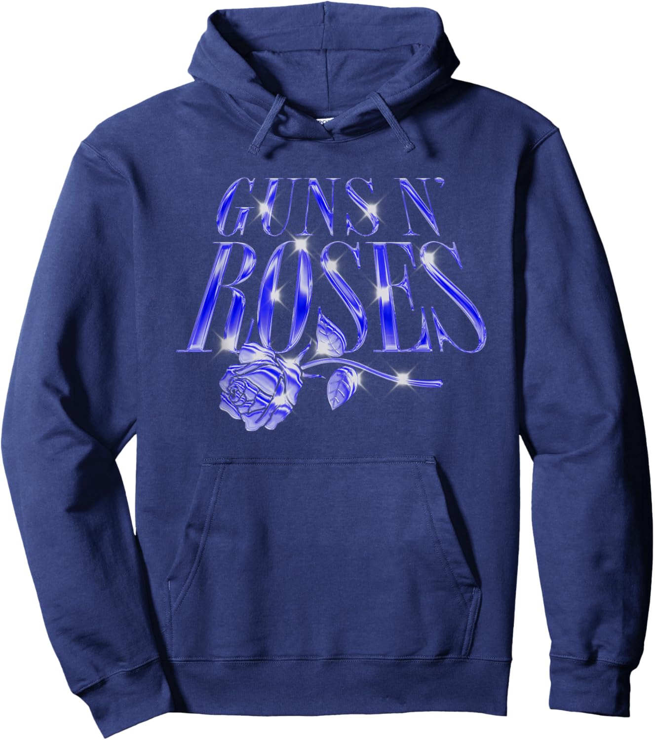 Official Guns N' Roses Chrome Logo Hoodie - Hoodie | Navy