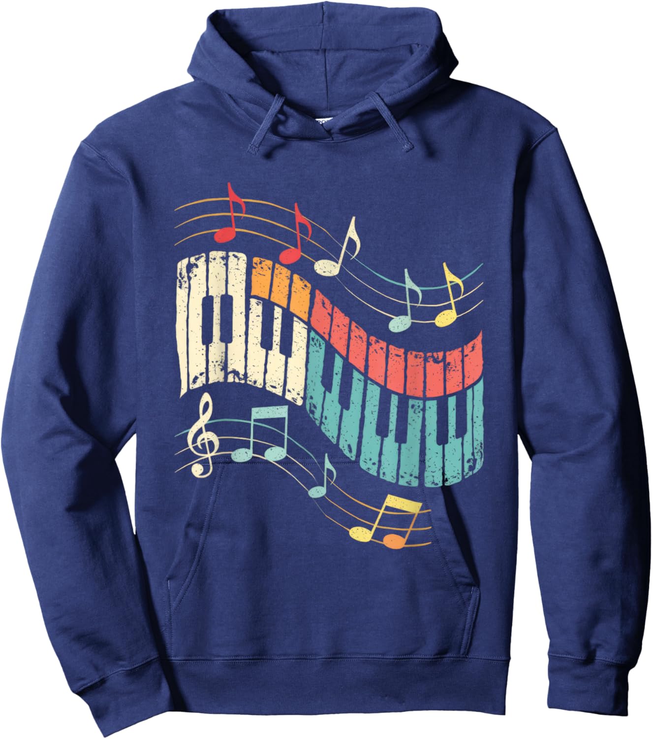 Music Piano Notes Melody Harmony Rhythm Keys Hoodie - Hoodie | Navy