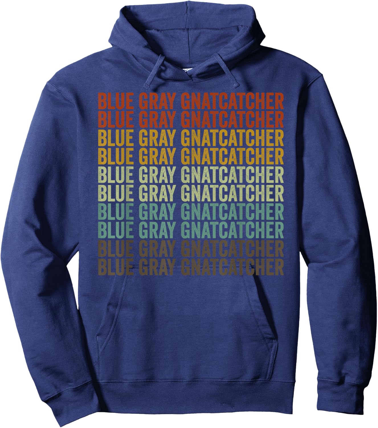 Blue Gray Gnatcatcher Retro Hoodie - Hoodie | Navy