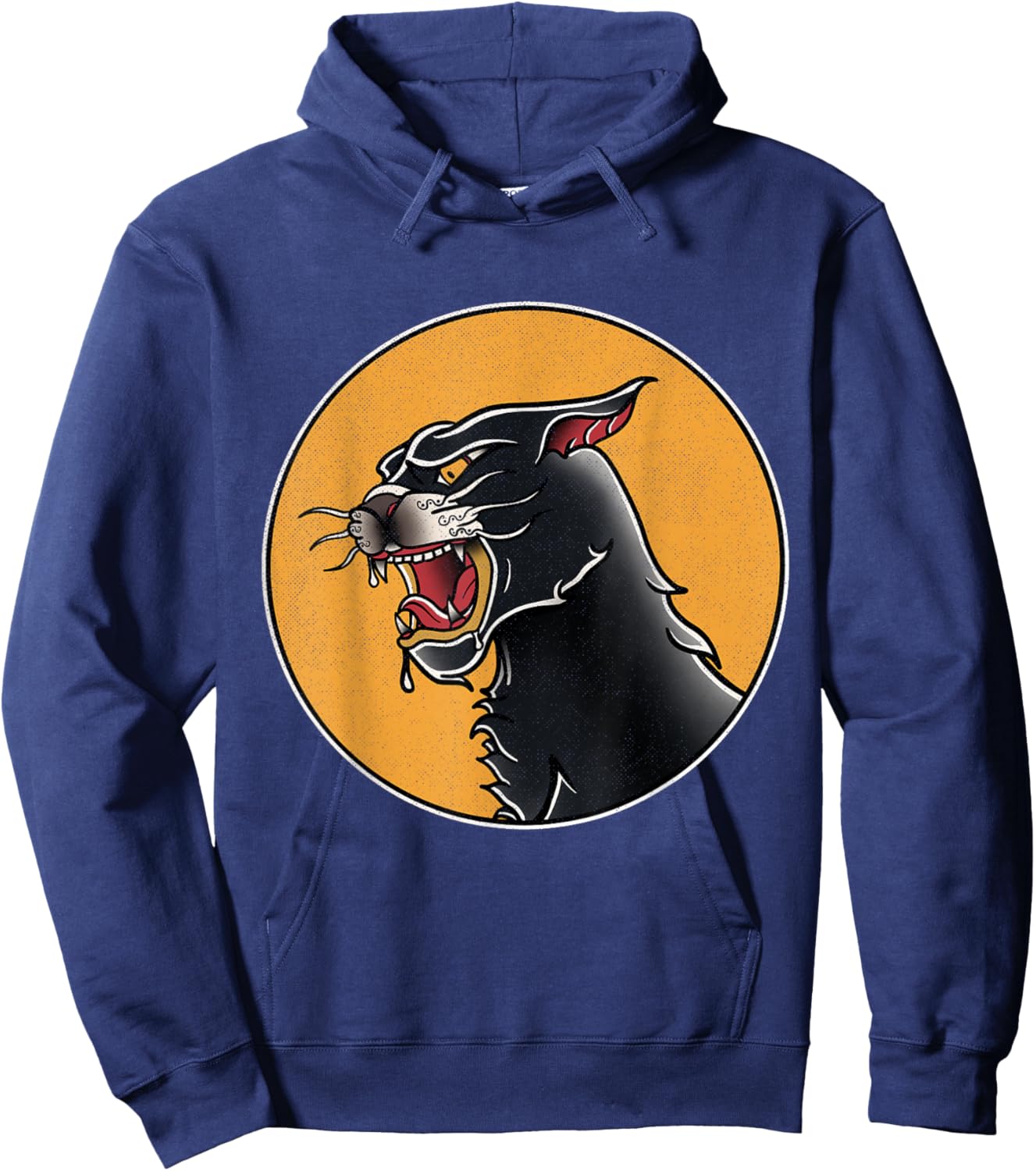 Vintage American Traditional Panther Tattoo Hoodie - Hoodie | Navy