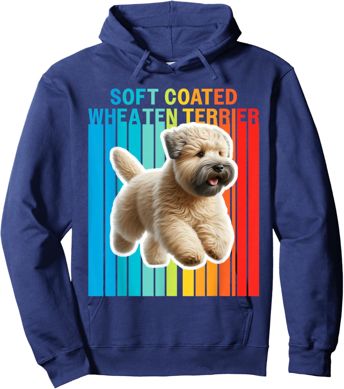 Colorful Soft Coated Wheaten Terrier Hoodie - Hoodie | Navy