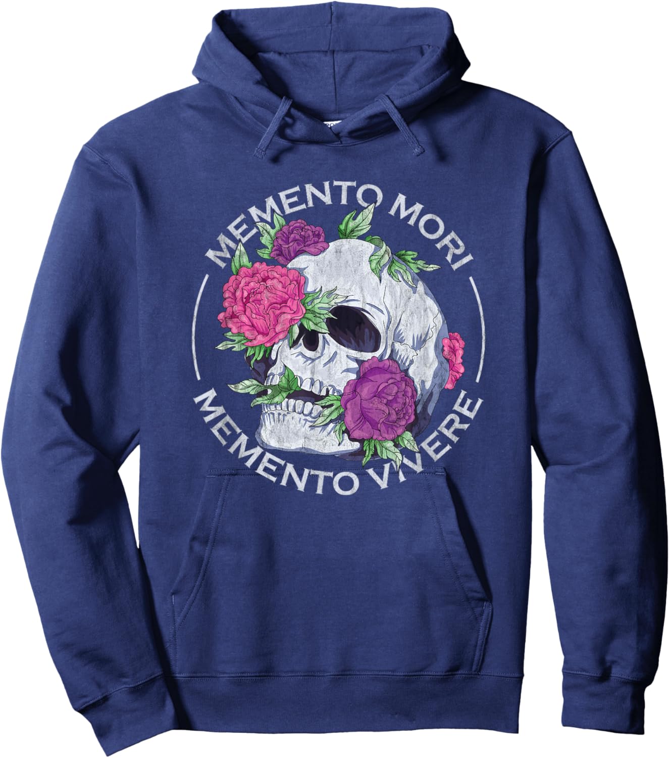 Memento Mori Memento Vivere Latin Stoic Saying Hoodie - Hoodie | Navy