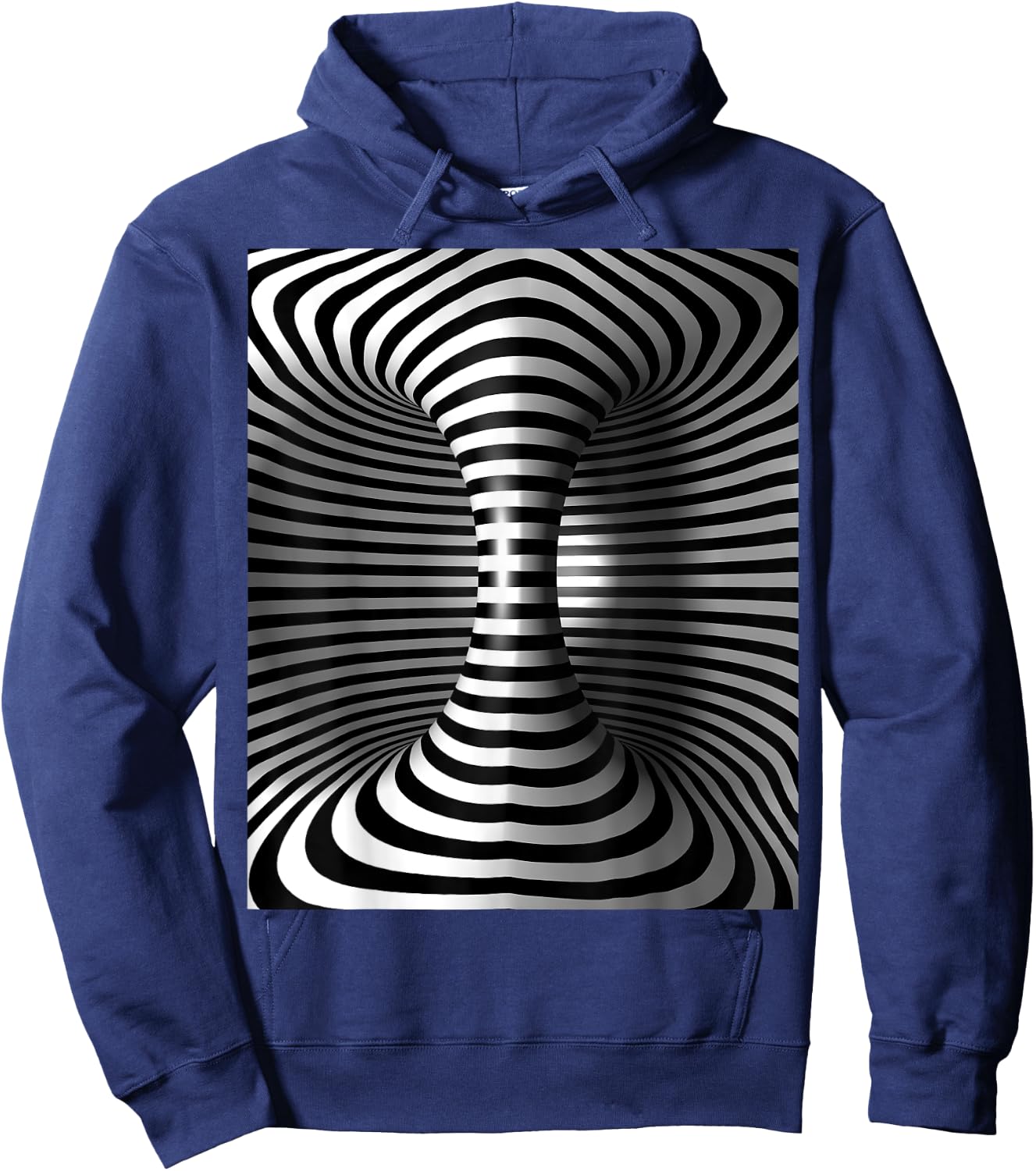 Optical Illusion of a 3d Torus Cylinder shiny Hoodie - Hoodie | Navy