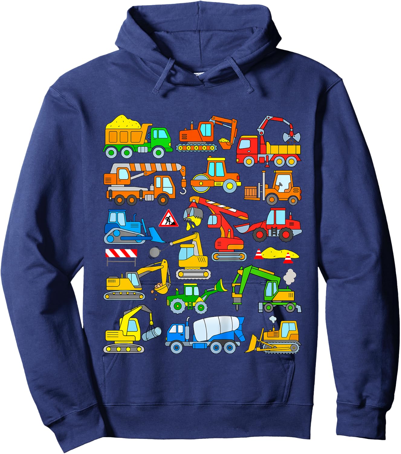 Kids Diggers Excavators Toddler Boys Hoodie - Hoodie | Navy