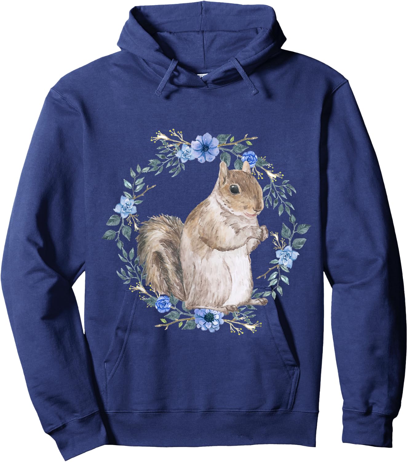 Flower Circle Squirrel Hoodie - Hoodie | Navy