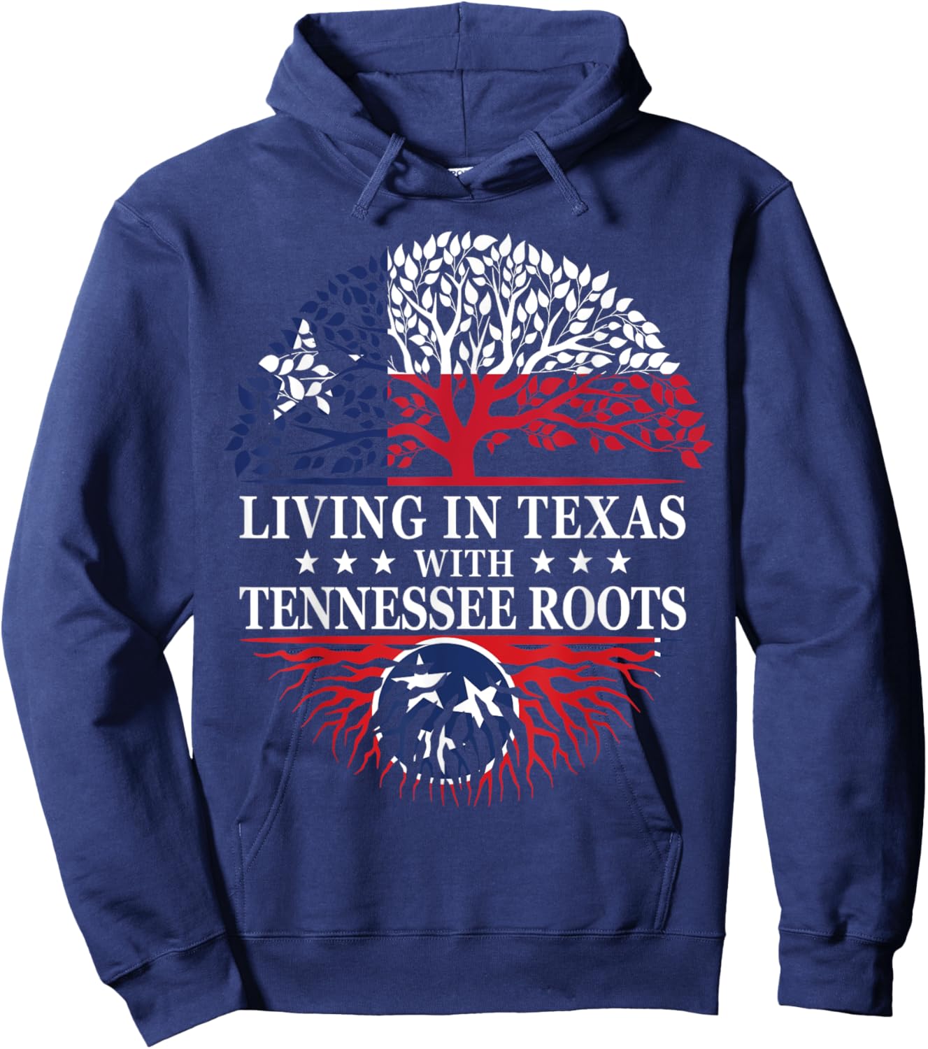 Living in Texas With Tennessee Roots Hoodie - Hoodie | Navy