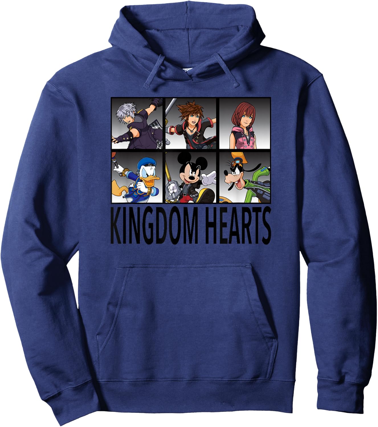 Disney Kingdom Hearts III Character Action Grid Hoodie - Hoodie | Navy