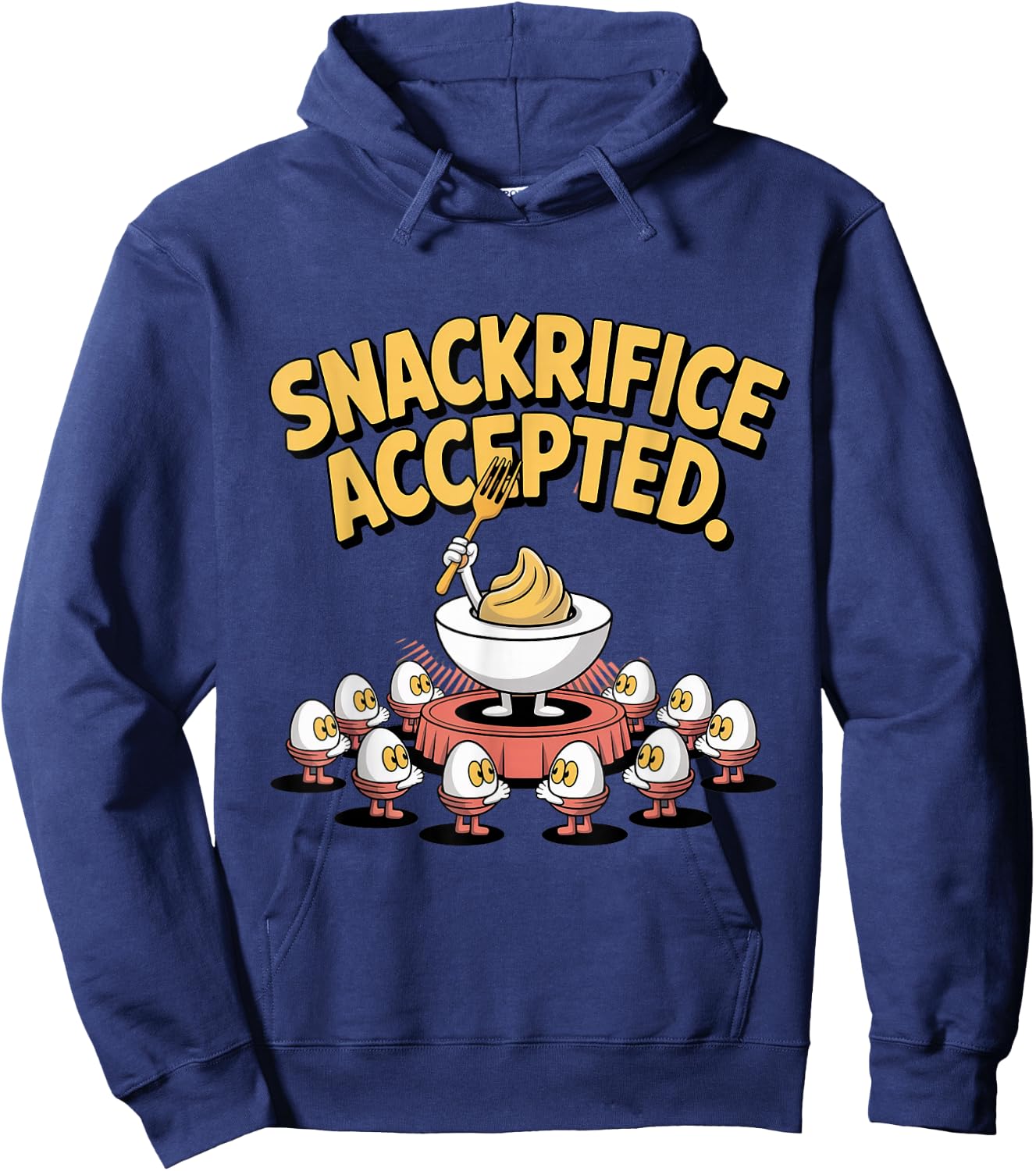 Snackrifice Accepted Funny Deviled Egg Hoodie - Hoodie | Navy