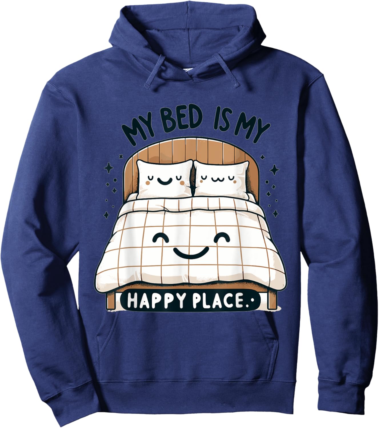 My Bed Is My Happy Place Hoodie - Hoodie | Navy