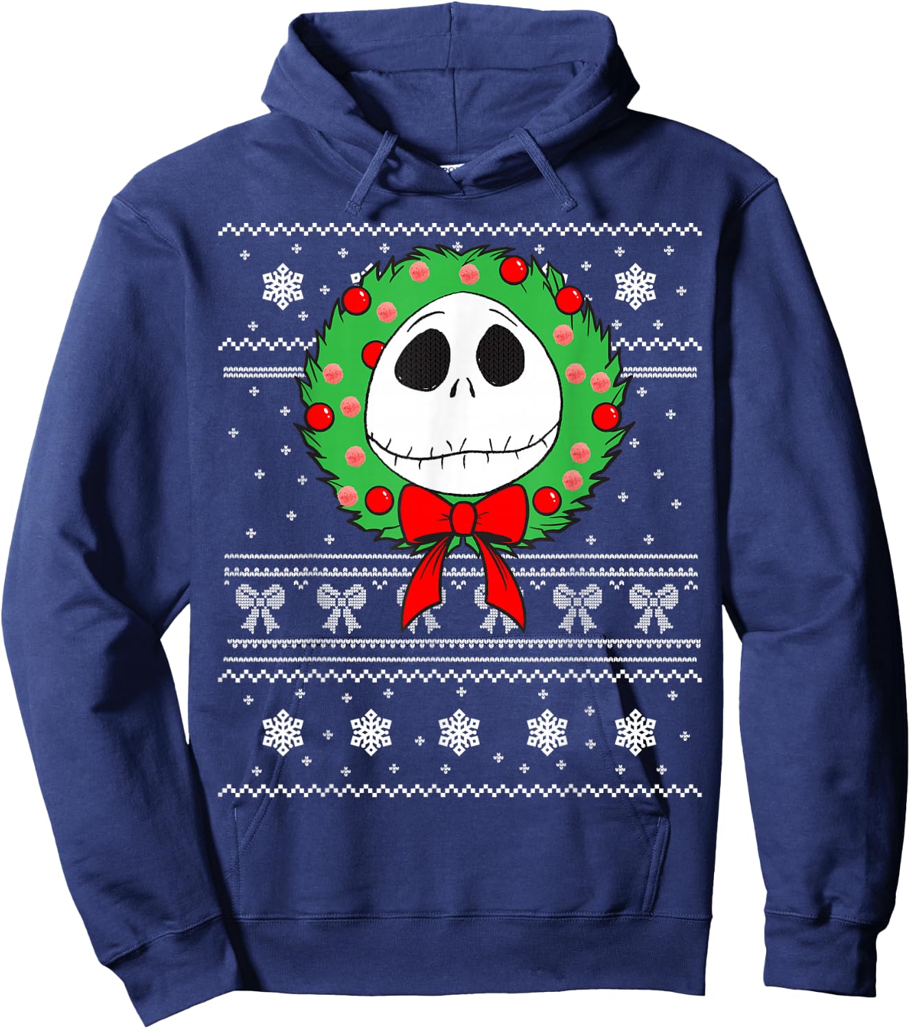 Disney - Jack Skellington Holiday Wreath Hoodie - Hoodie | Navy