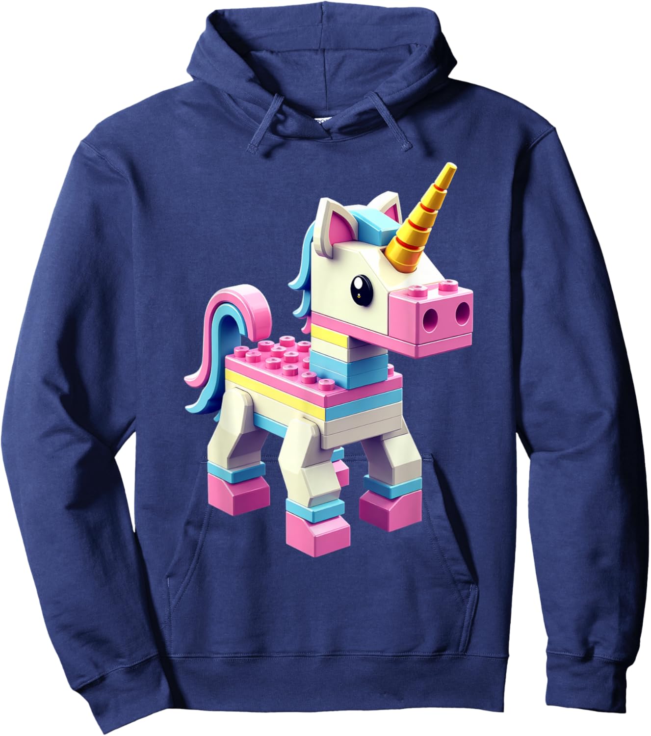 Master Builder Bricks Blocks Play Toys Unicorn Hoodie - Hoodie | Navy