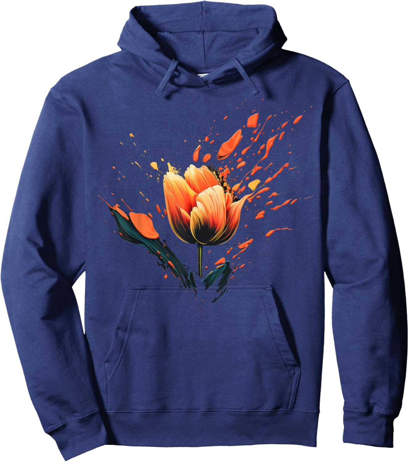 Shattered Tulip flower with Tulip petals Hoodie - Hoodie | Navy