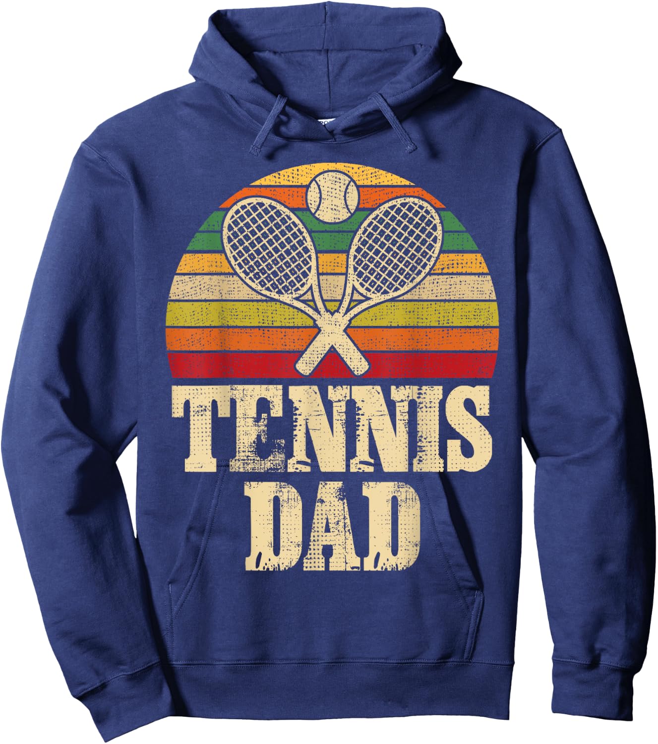 Vintage Retro Tennis Dad Father's Day Present Hoodie - Hoodie | Navy