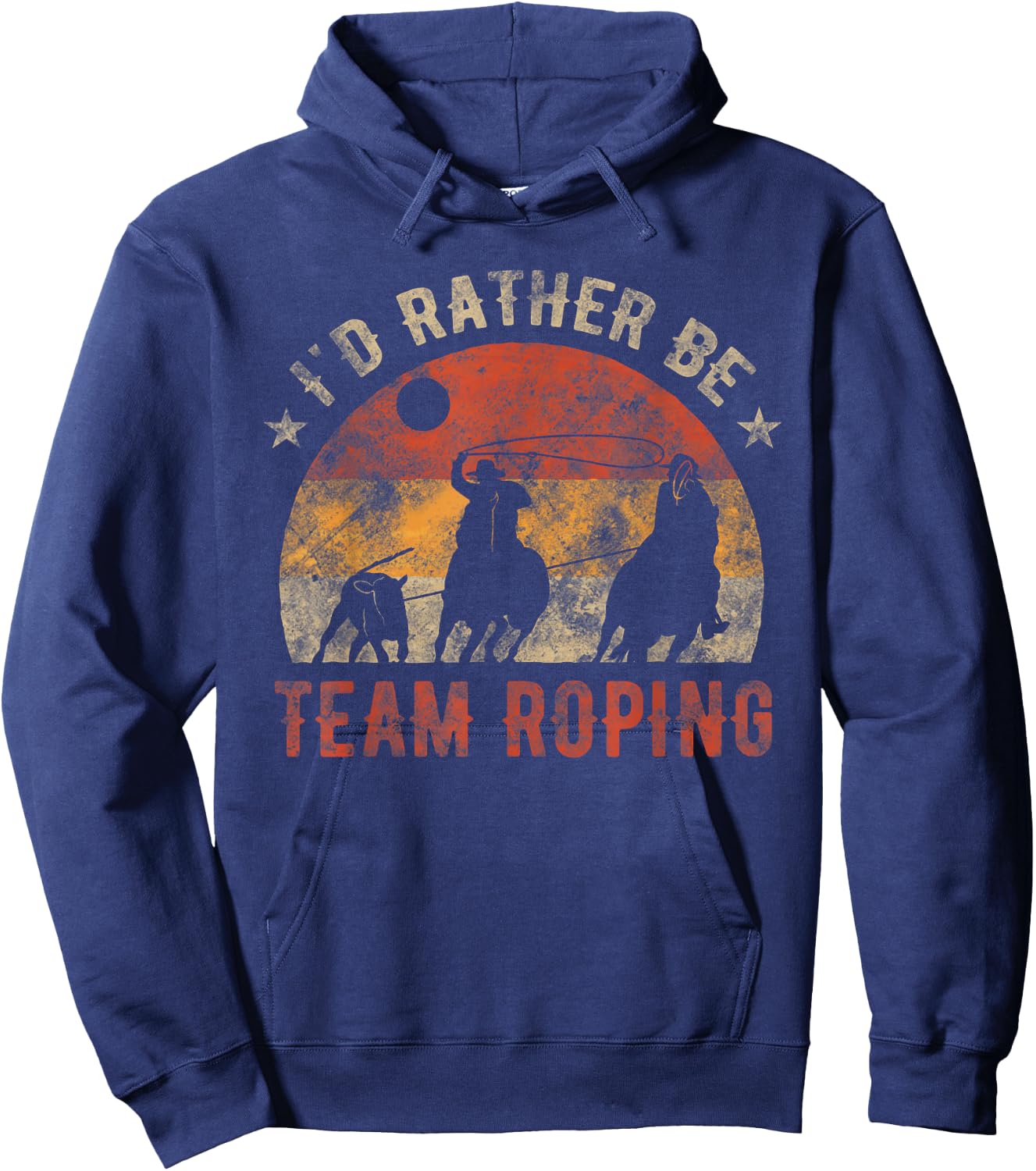 I'd Rather Be Team Roping Hoodie - Hoodie | Navy
