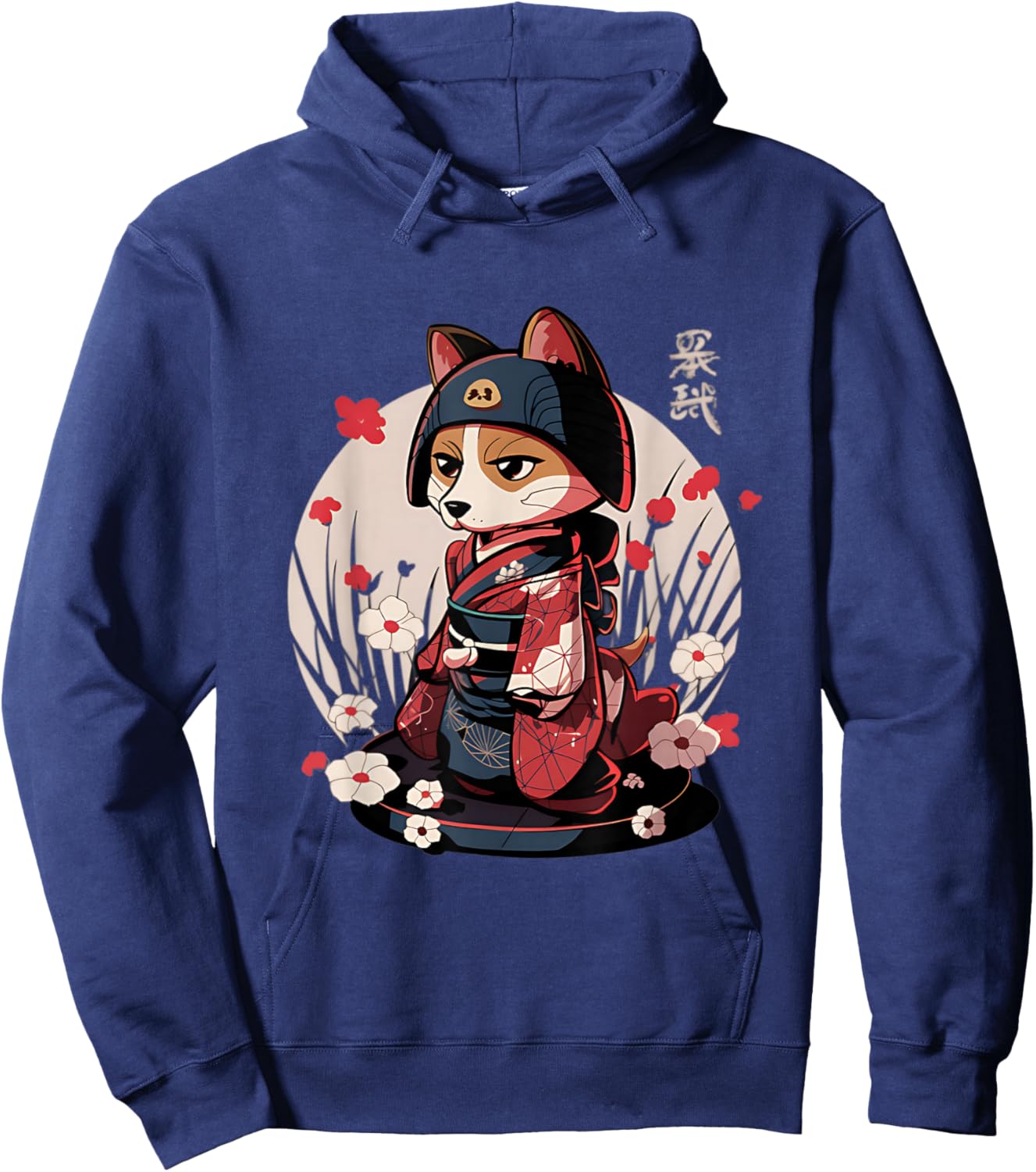 Japanese Samurai Dog Tattoo Kawaii Ninja Dog Hoodie - Hoodie | Navy