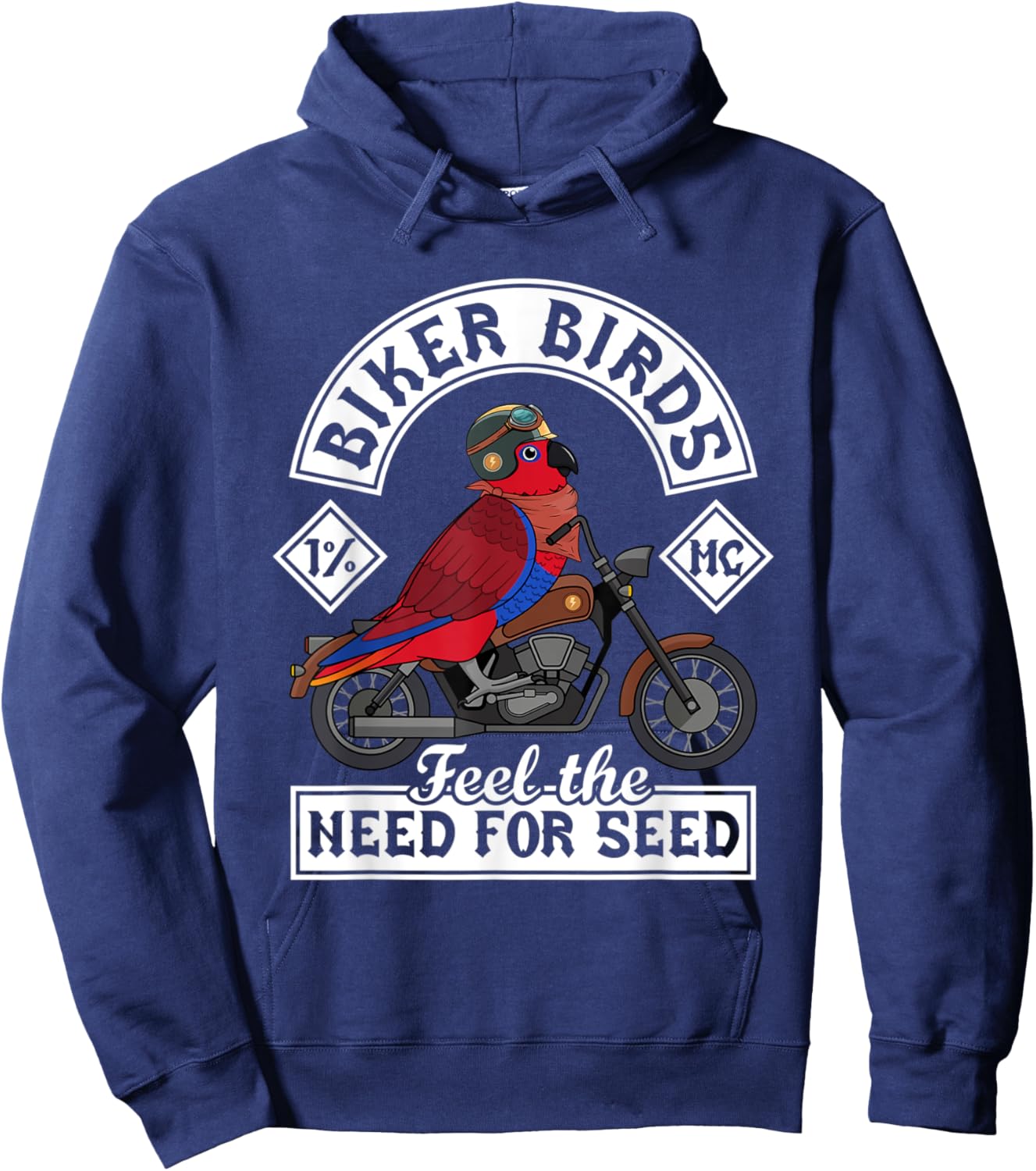 Biker Birds I Need For Seed I Female Eclectus Hoodie - Hoodie | Navy