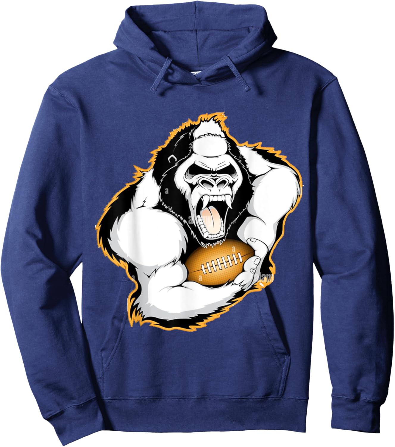 Gorilla Playing Football Hoodie - Hoodie | Navy