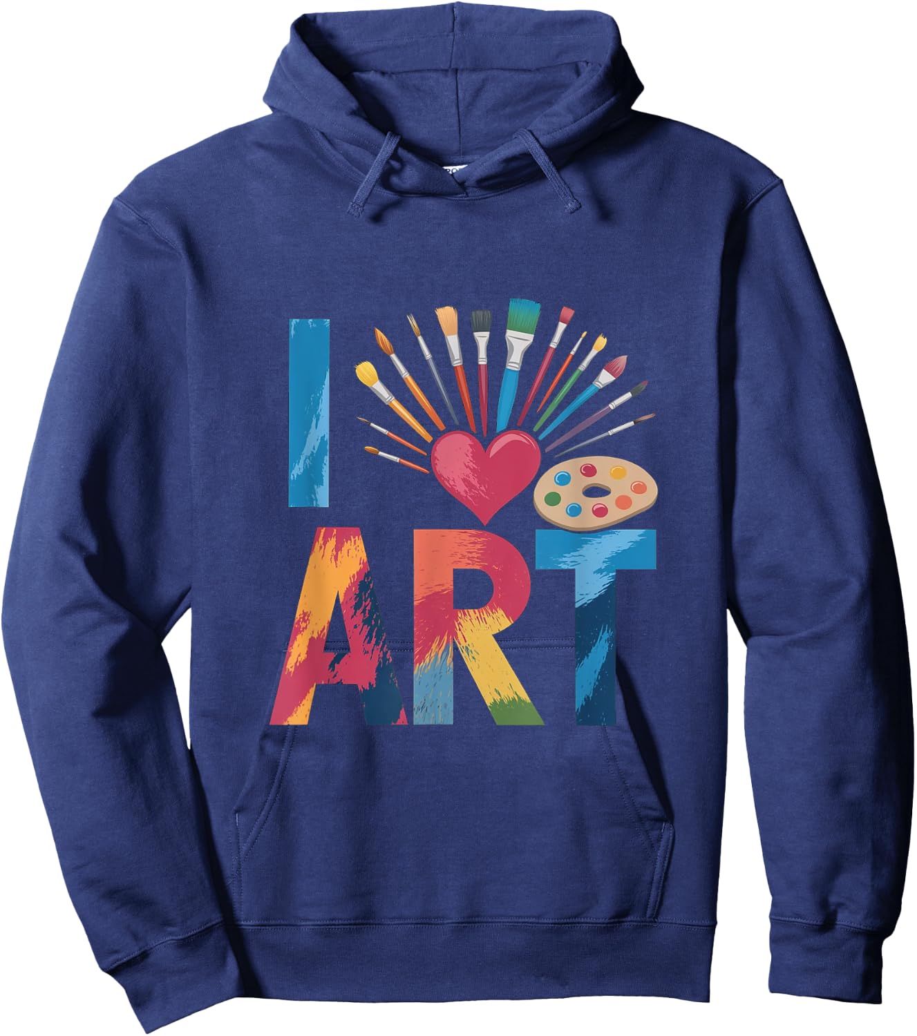 I Love Art Artist Painter Colorful Painting Hoodie - Hoodie | Navy