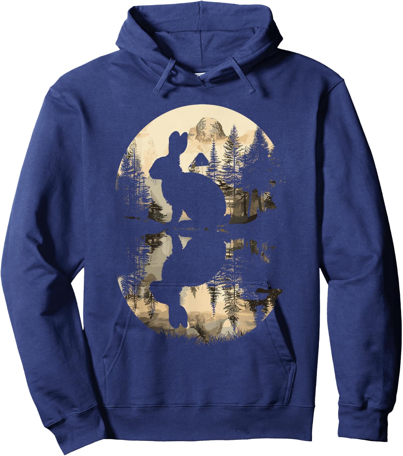Rabbit Reflection Cute Bunny Nature Wildlife Hoodie - Hoodie | Navy