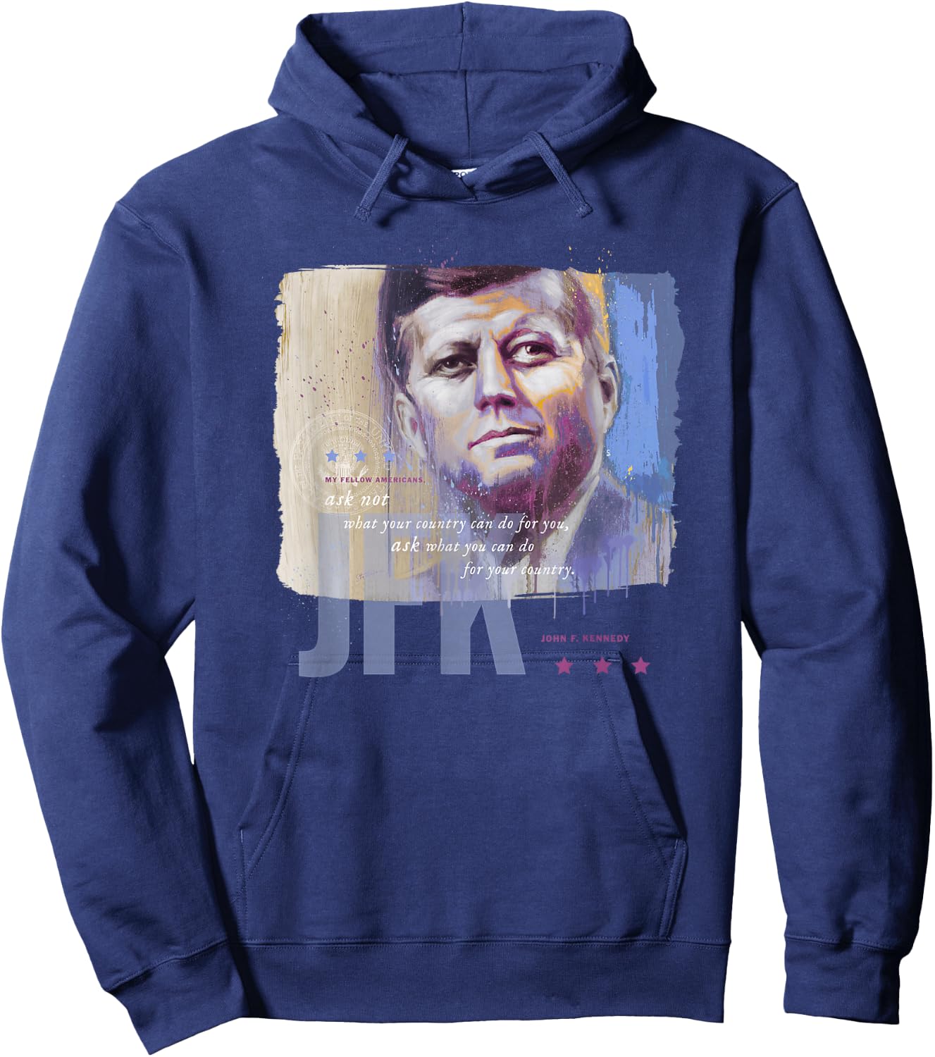 JFK US President John F Kennedy portrait Hoodie - Hoodie | Navy