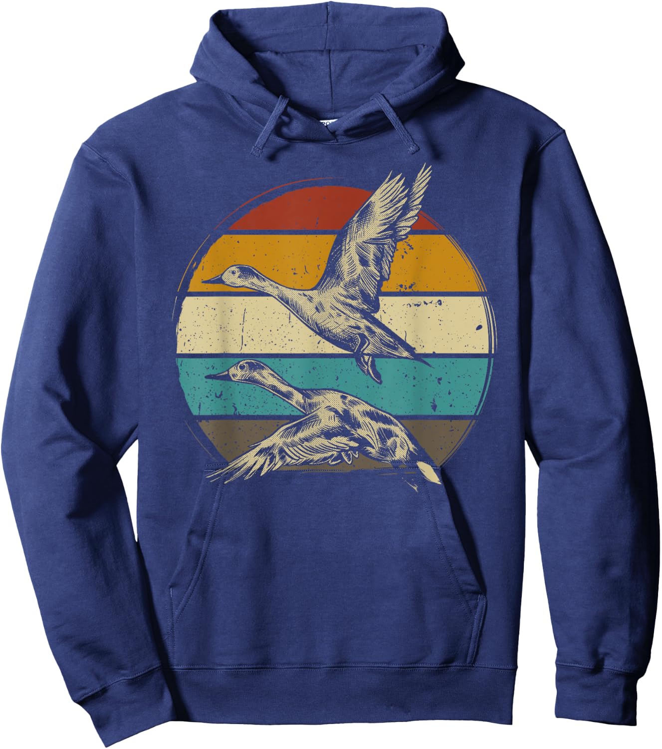 Duck 70s 80s Retro Vintage Hoodie - Hoodie | Navy