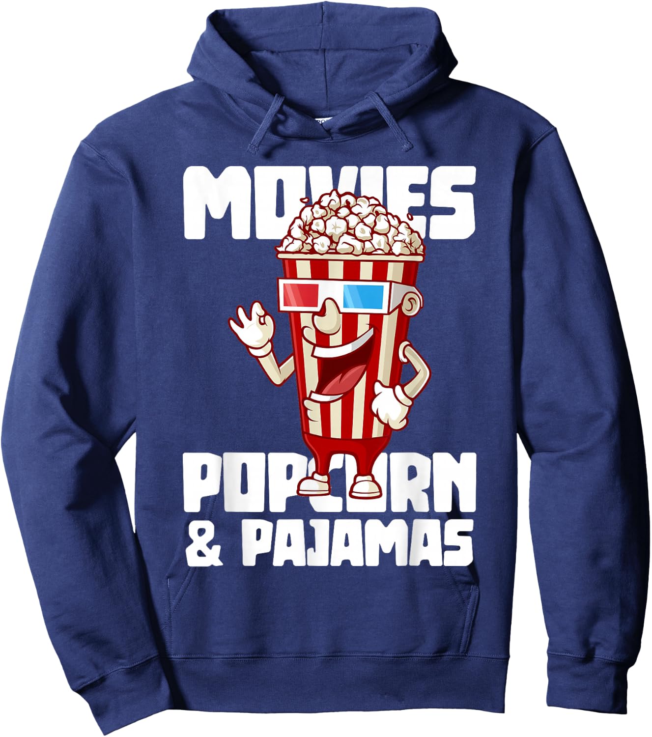 Movies Popcorn And Pajamas Popcorn Hoodie - Hoodie | Navy