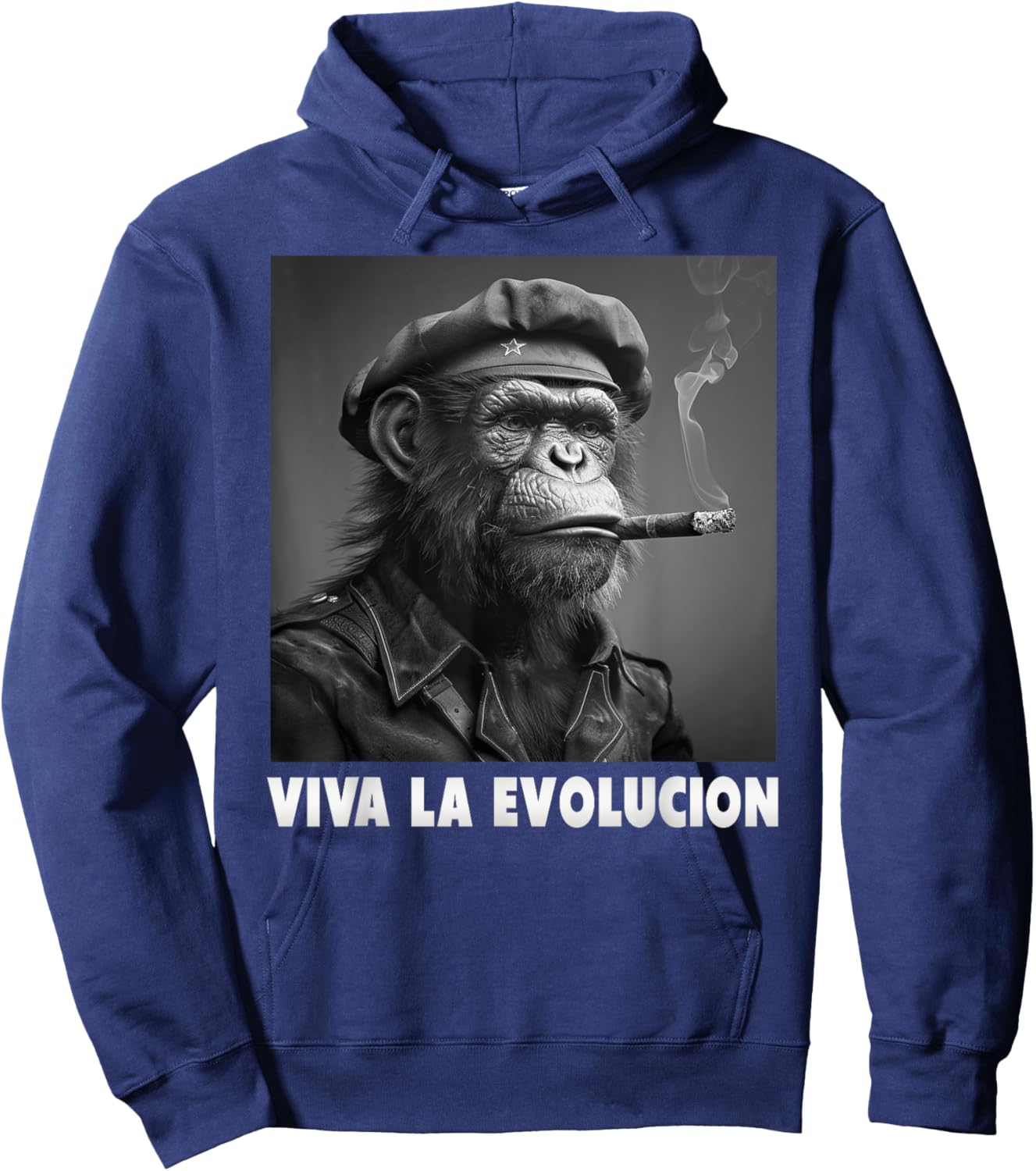 Viva La Evolucion, Révolution, Singe, Nerd Hoodie - Hoodie | Navy