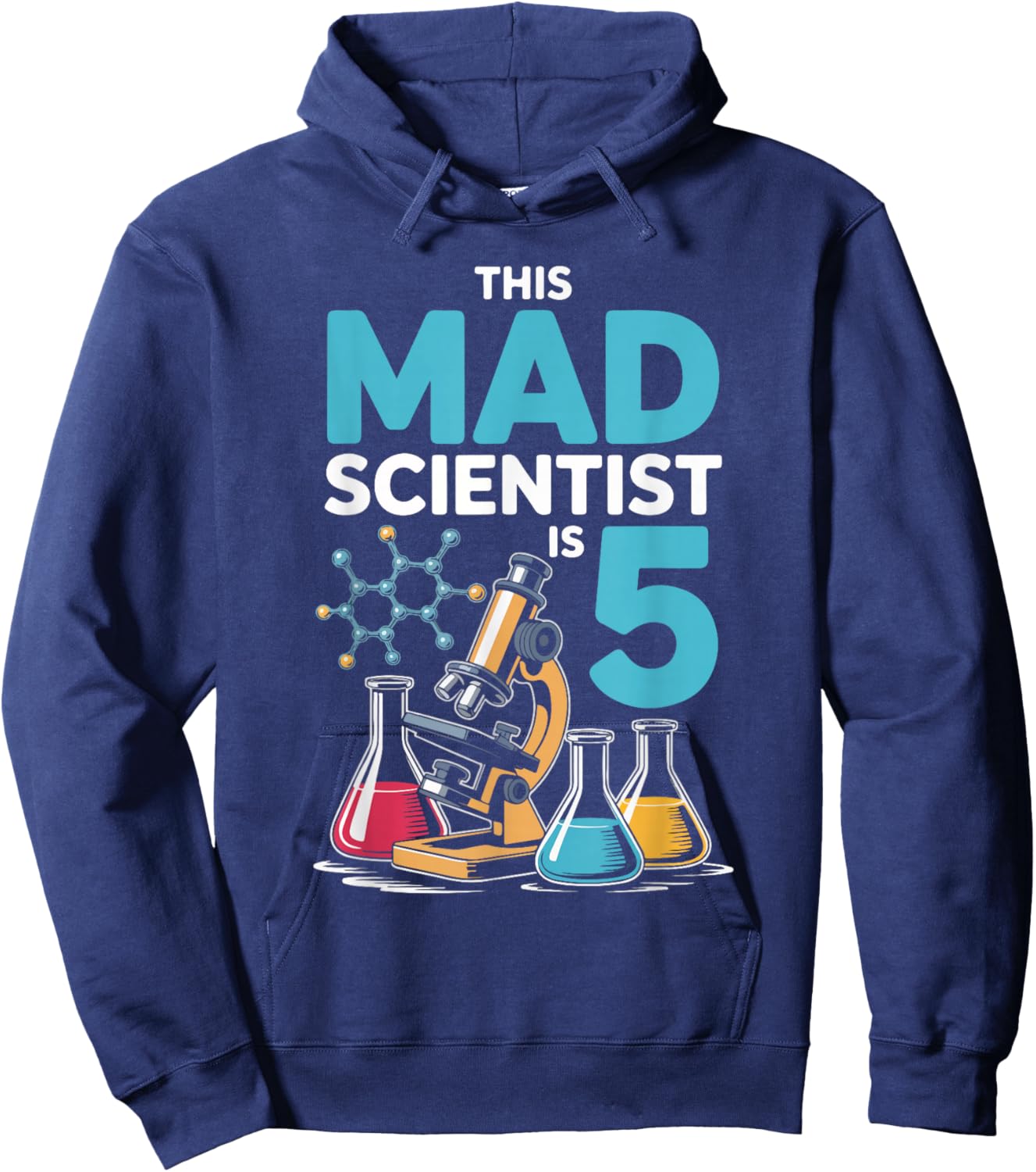 This Mad Scientist is 5 Birthday Science Fun Hoodie - Hoodie | Navy