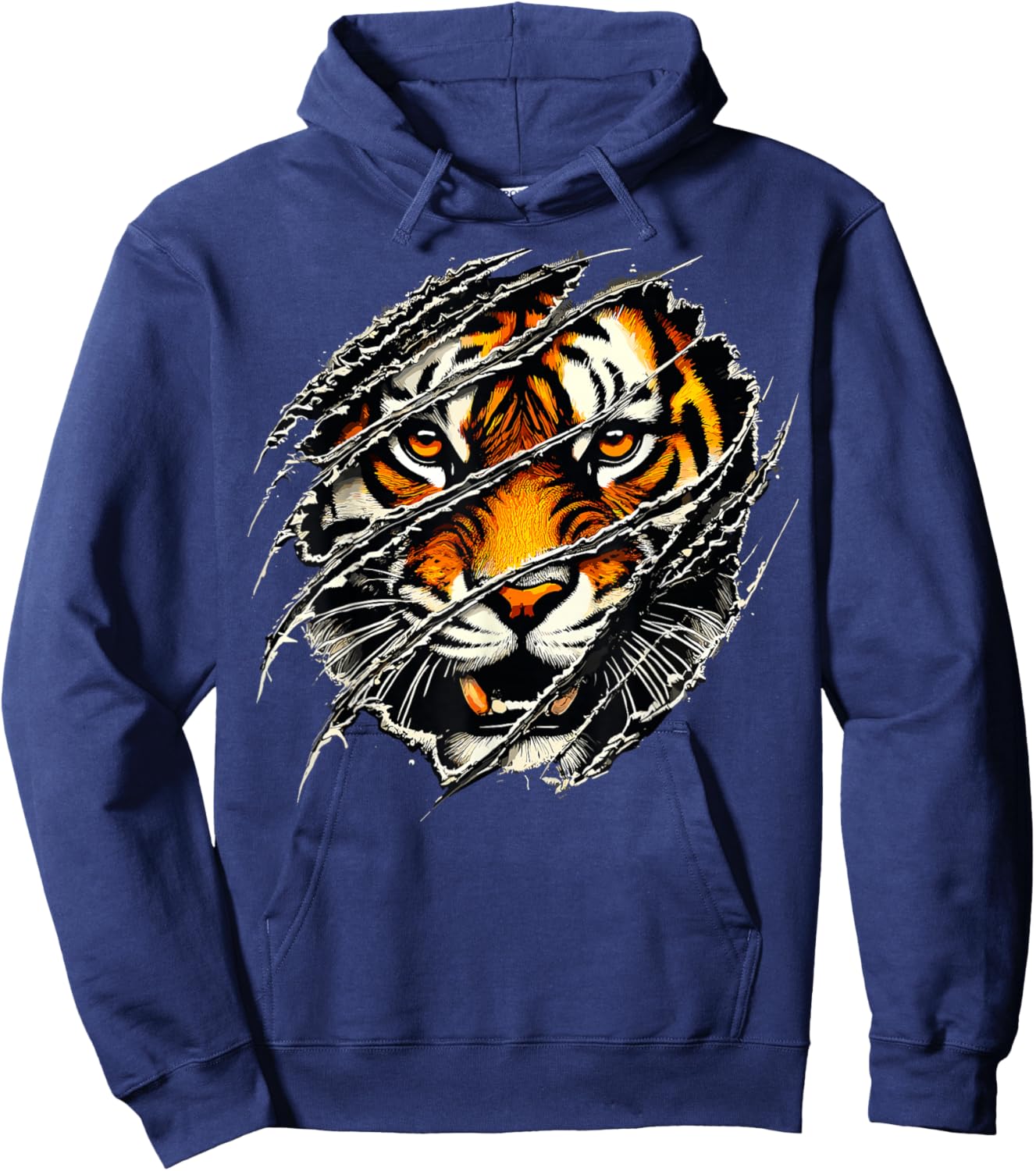 Tiger Face Animal Tiger Hoodie - Hoodie | Navy