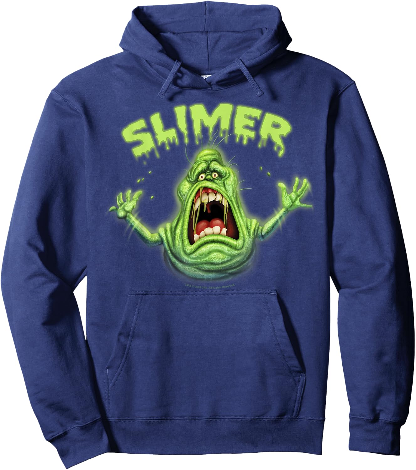 Ghostbusters Slimer Neon Portrait Hoodie - Hoodie | Navy
