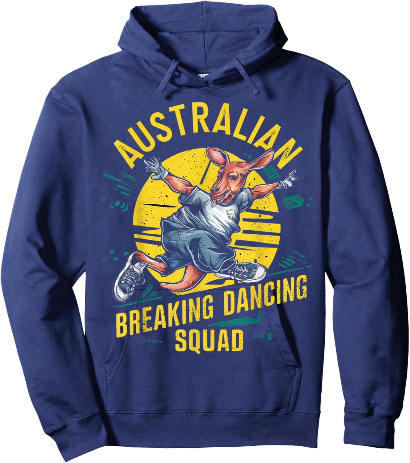 Funny Australian Break Dancing Squad Kangaroo Hoodie - Hoodie | Navy