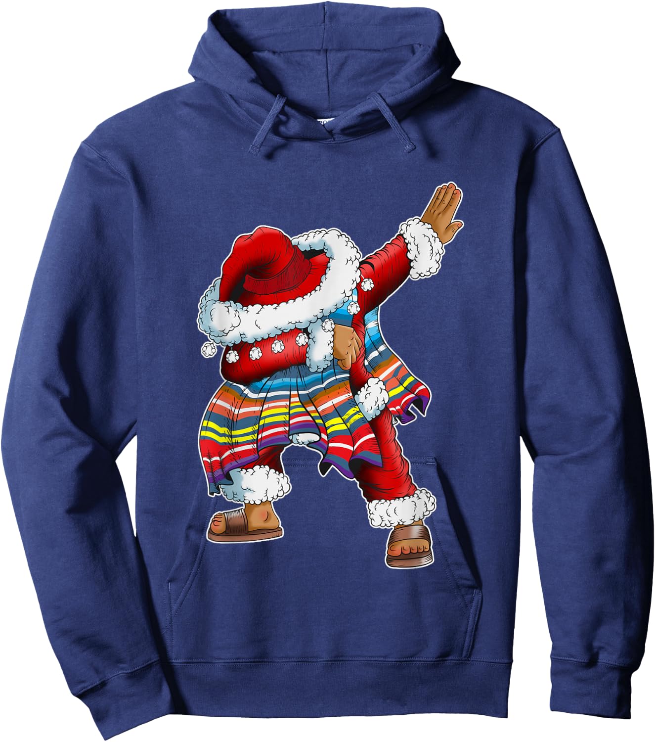 Dab Santa Claus With Mexican Poncho Is Dabbing Hoodie - Hoodie | Navy