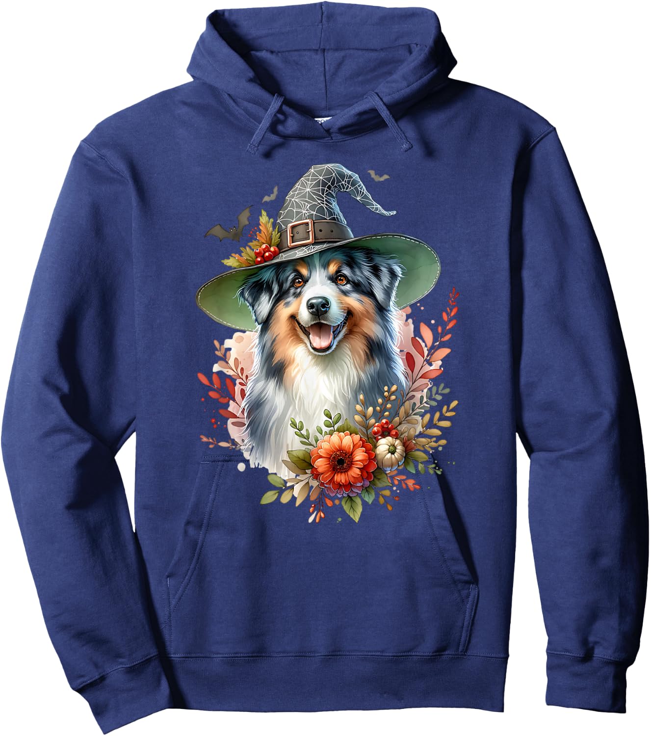 Australian Shepherd Dog Watercolor Artwork Hoodie - Hoodie | Navy