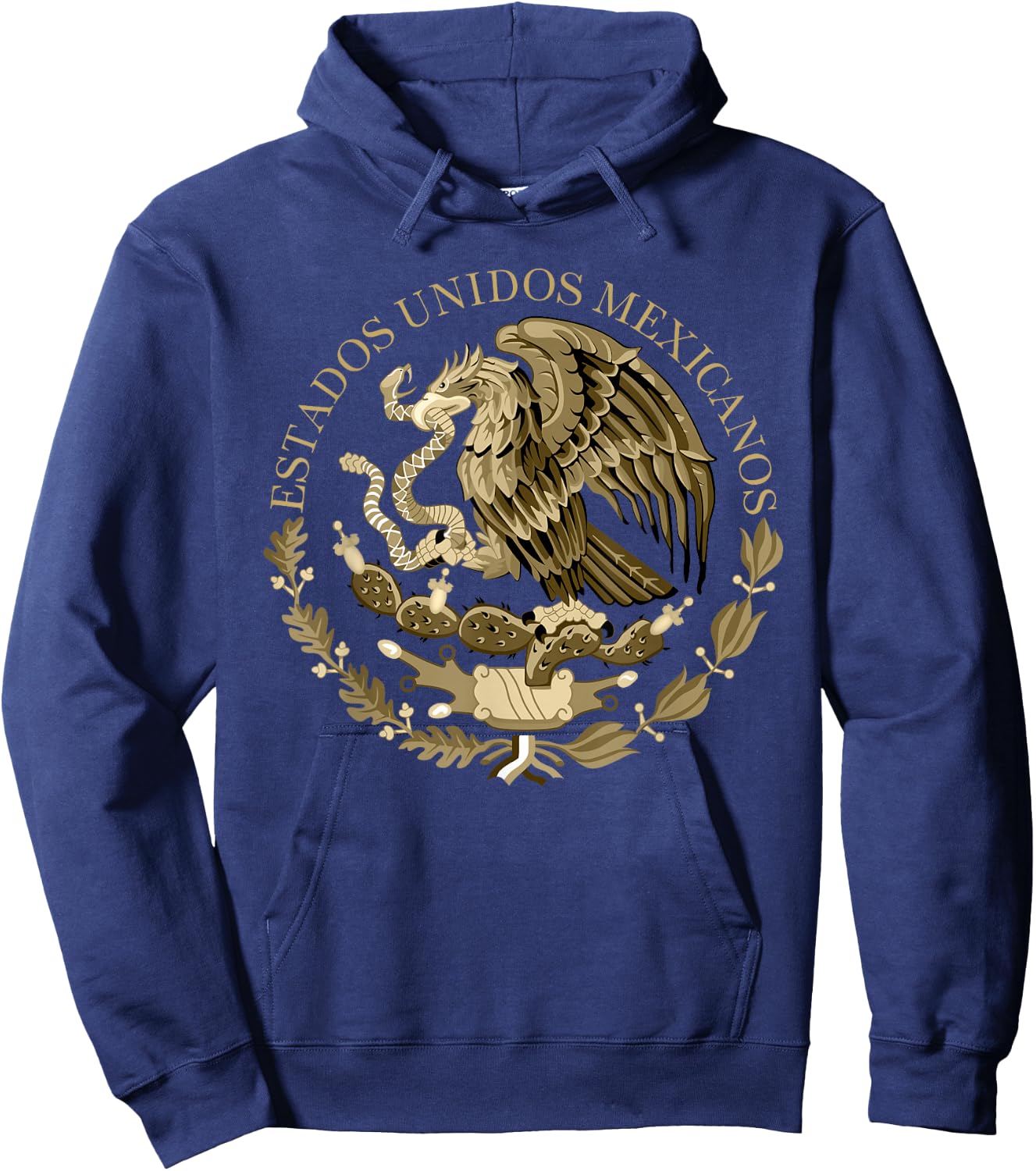 Mexico flag Coat of Arms seal in sepia Hoodie - Hoodie | Navy