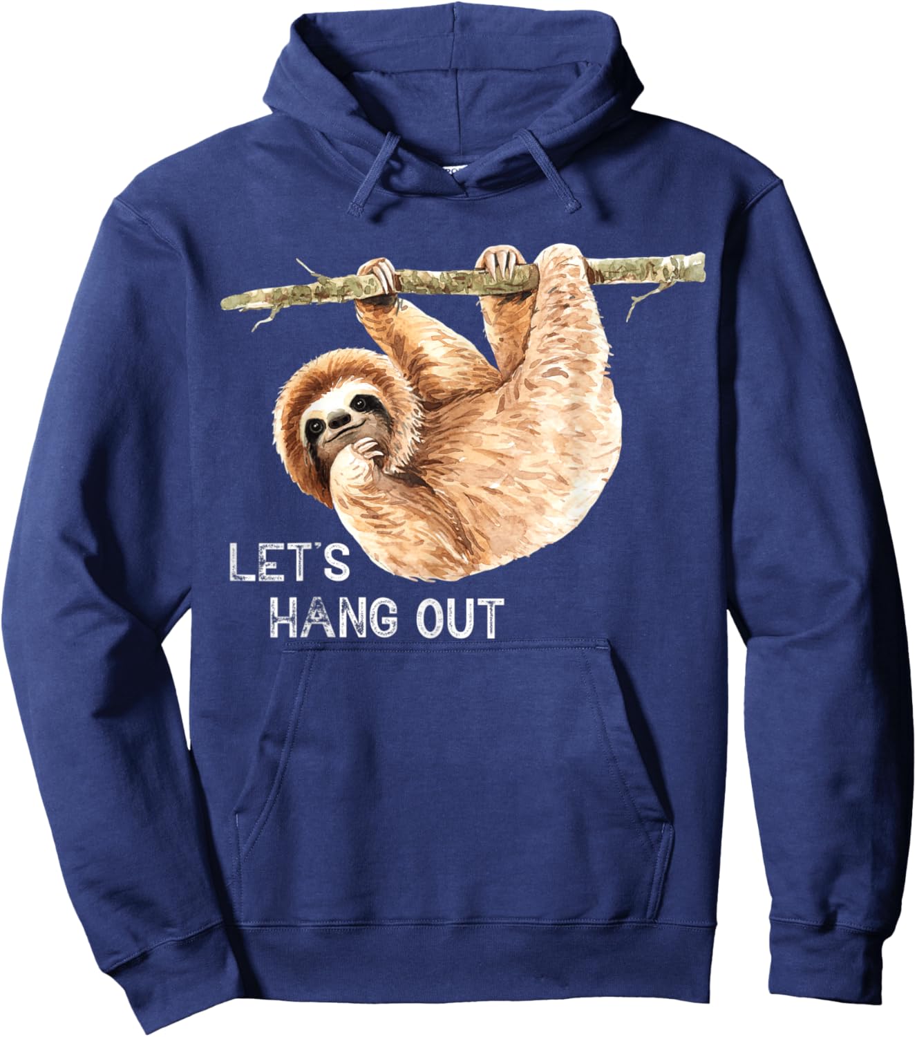 sloth gifts funny lazy Let's hang out chill Hoodie - Hoodie | Navy