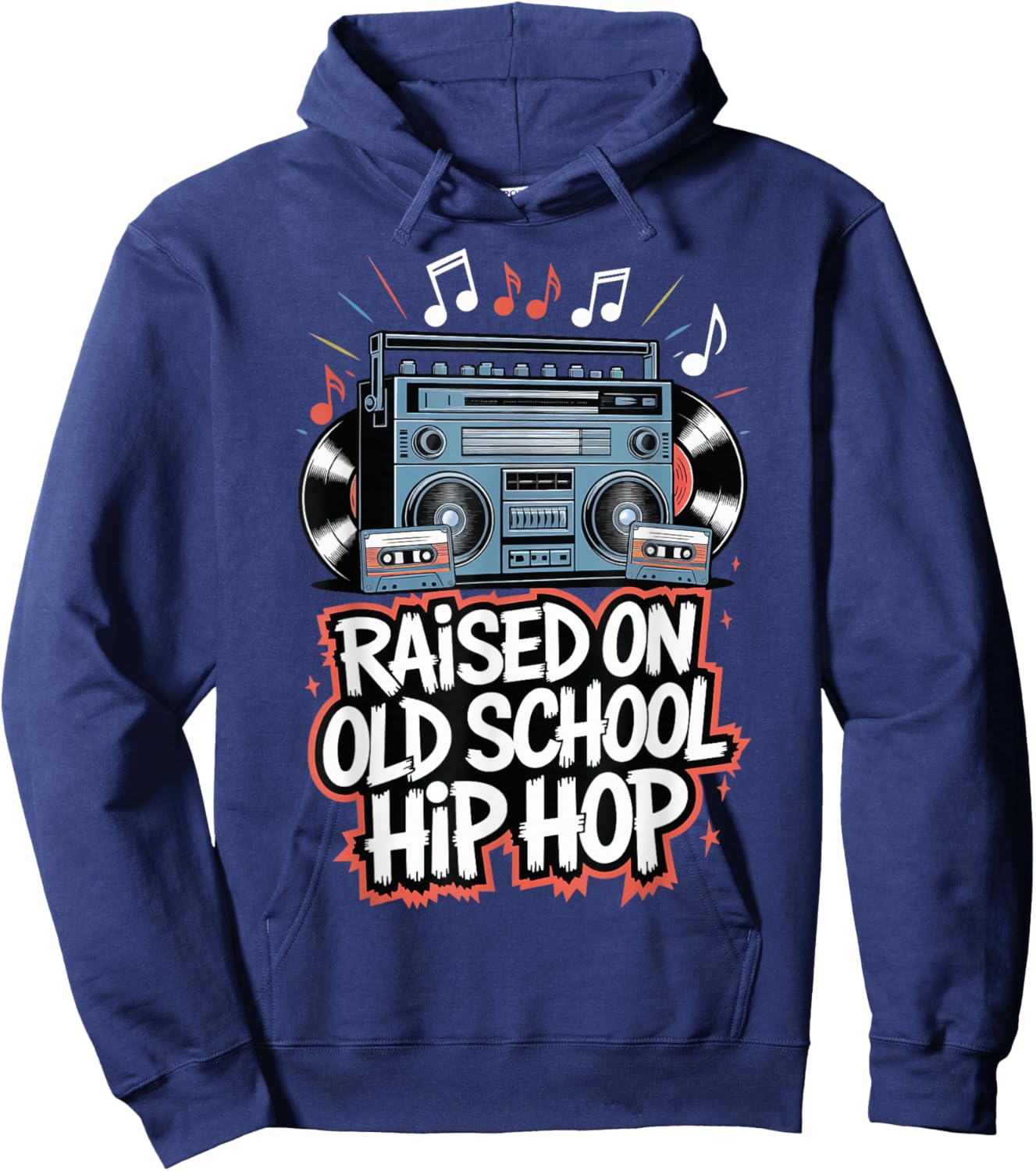 Raised On Old School Hip Hop Hoodie - Hoodie | Navy