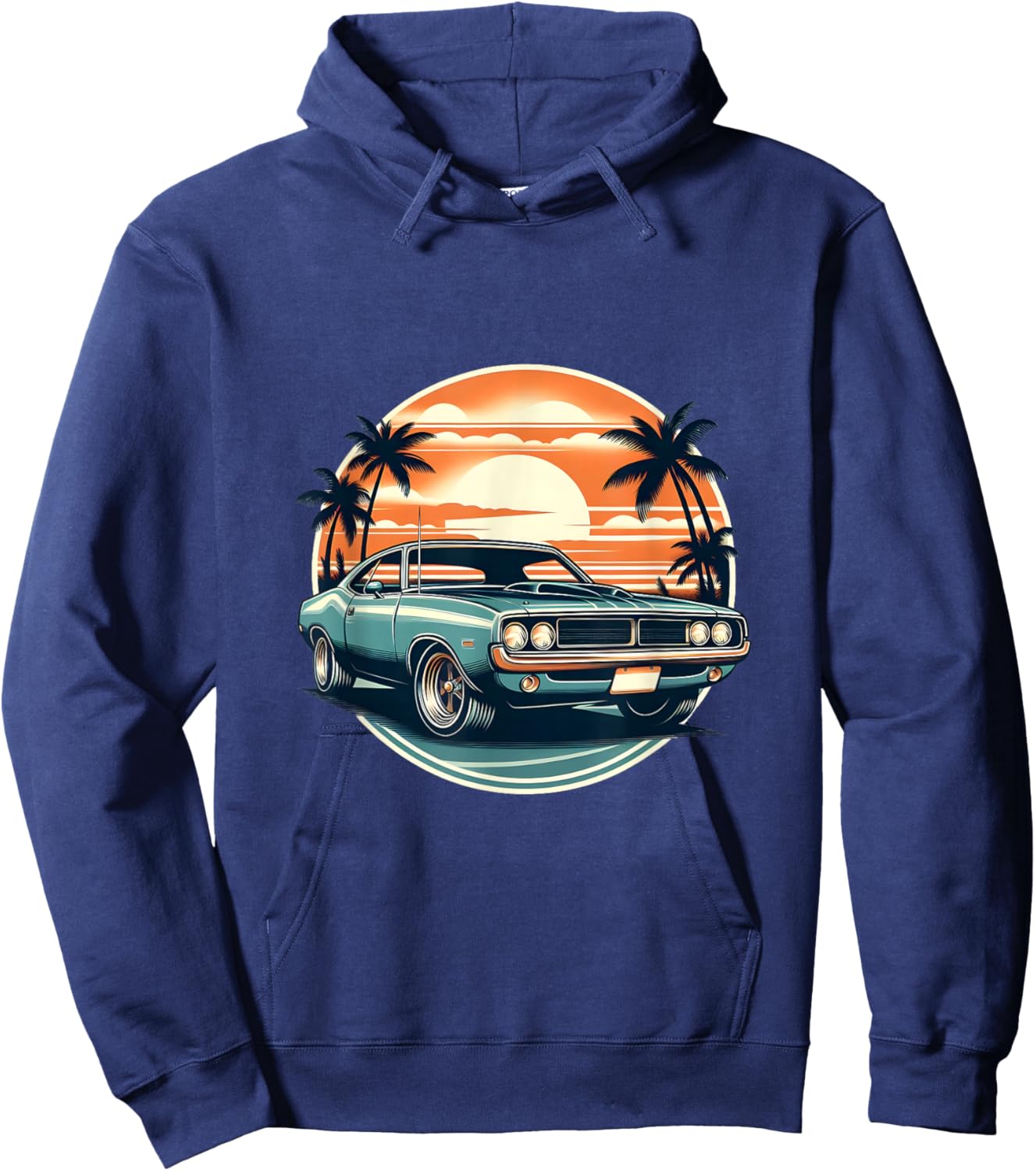 Classic Muscle Car Retro Vintage Style Hoodie - Hoodie | Navy