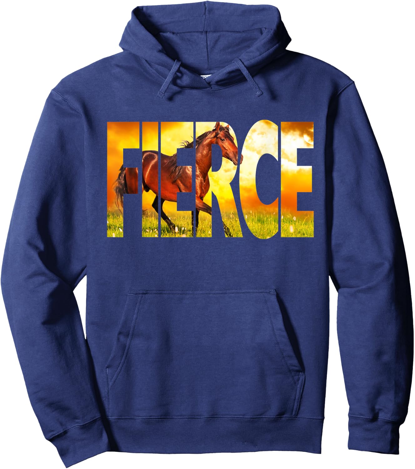 FIERCE Horse Shirt - Arabian Bay Stallion Hoodie - Hoodie | Navy