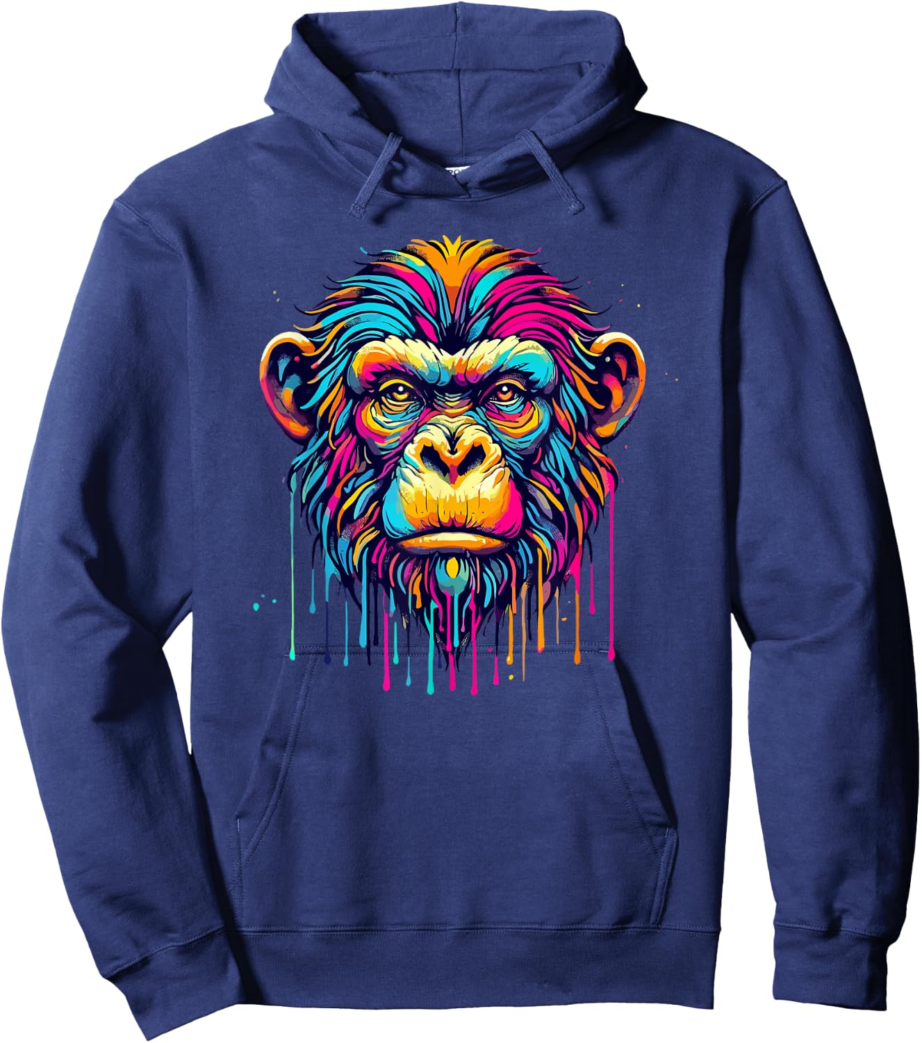 Colorful Dripping Paint Pop Art Monkey Monkeys Hoodie - Hoodie | Navy