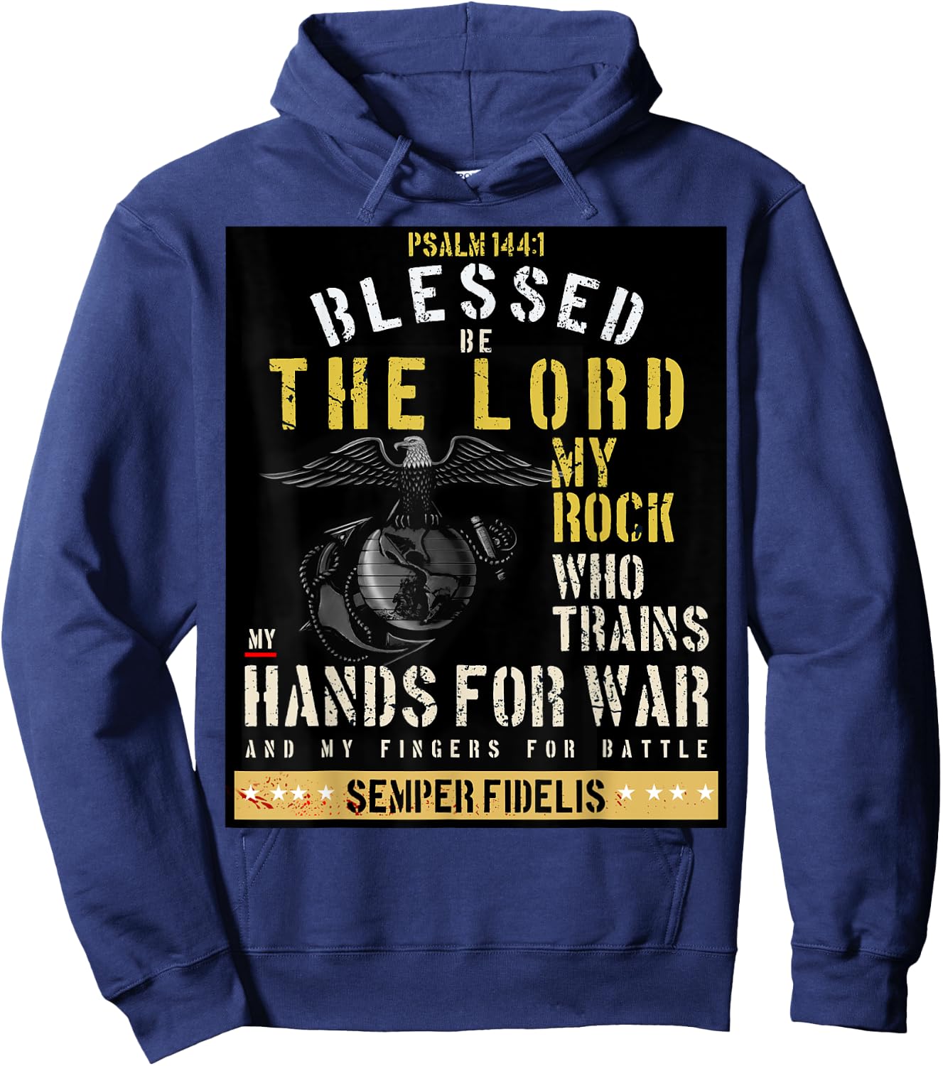 Psalm 144:1 Hoodie - Hoodie | Navy