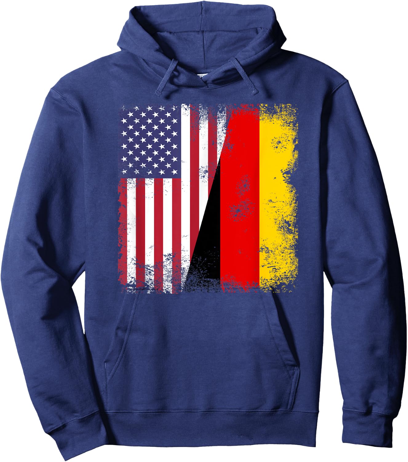Half German Flag | Vintage Germany USA Gift Hoodie - Hoodie | Navy