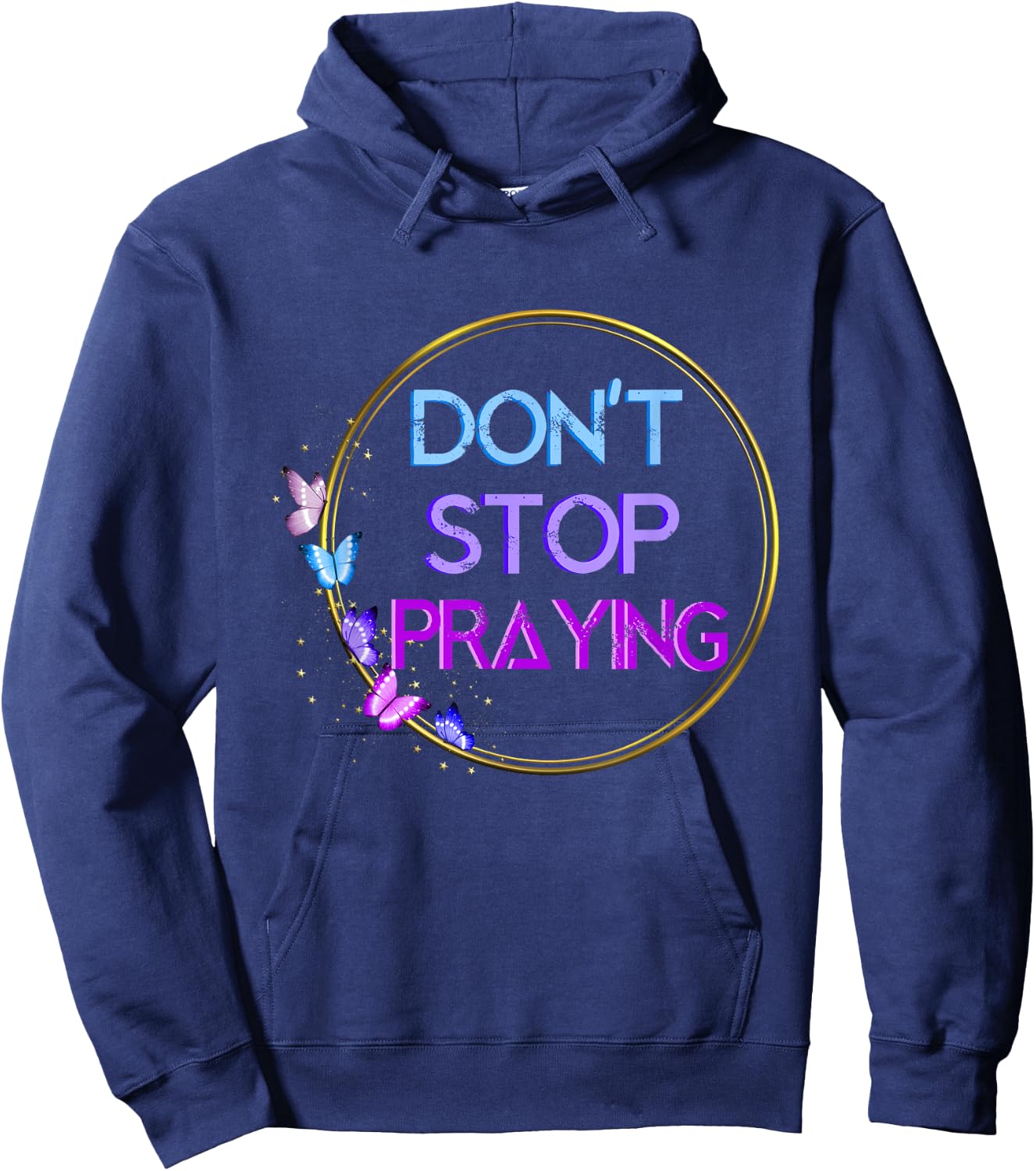 Don't Stop Praying Retro Aesthetic Hoodie - Hoodie | Navy
