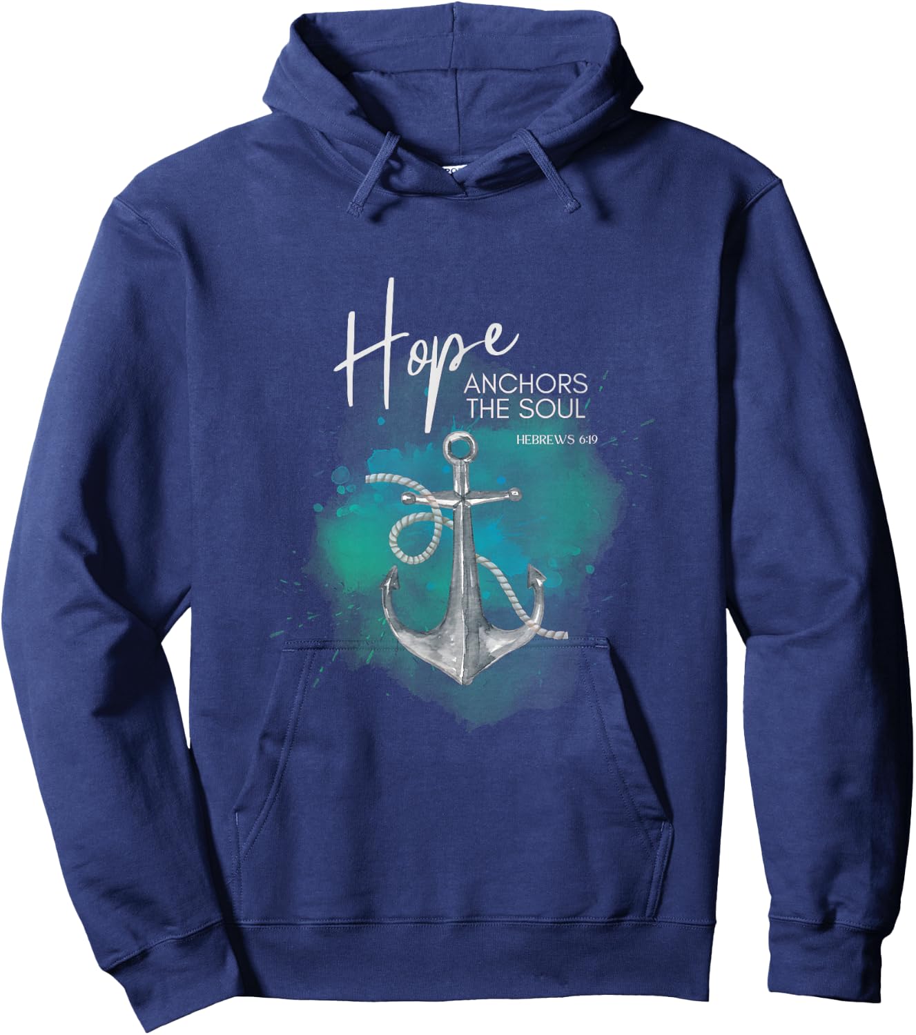Hope Anchors The Soul Bible Verse Hoodie - Hoodie | Navy
