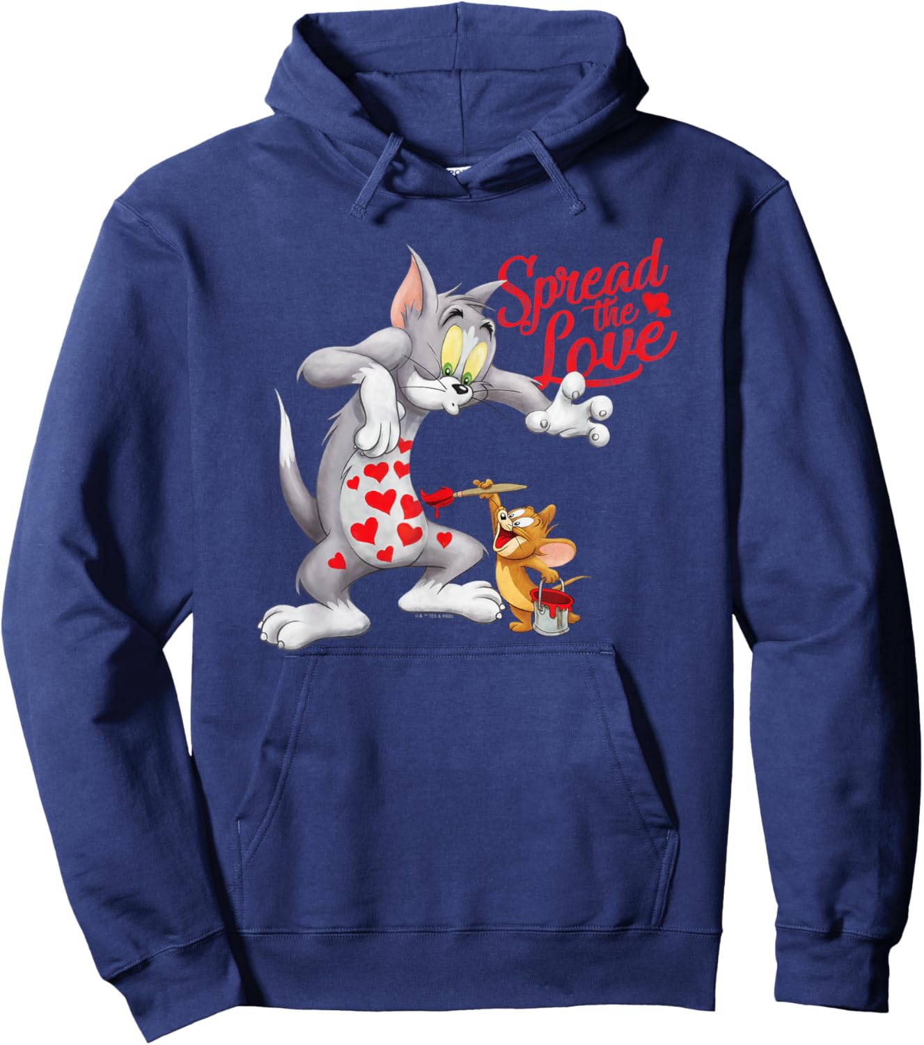 Tom and Jerry Valentine's Day Spread The Love Hoodie - Hoodie | Navy