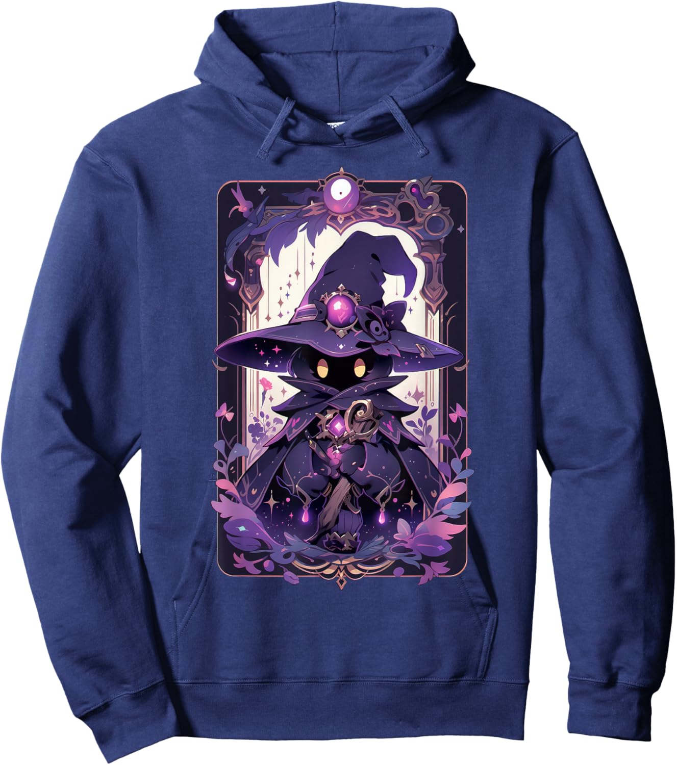 Cute Magician Anime Pastel Goth Tarot Card Hoodie - Hoodie | Navy