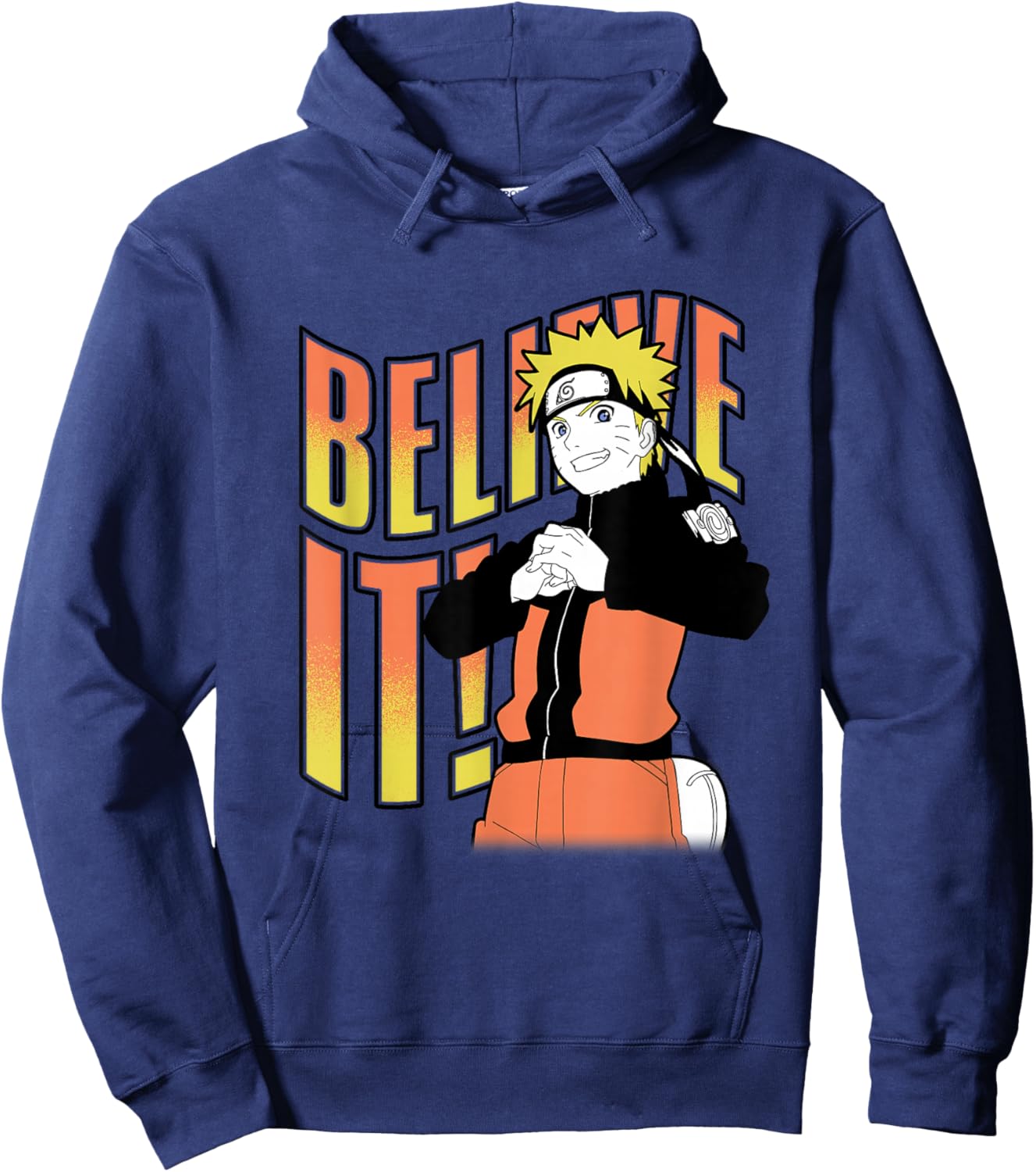 Naruto Shippuden Believe It Pose Anime Hoodie - Hoodie | Navy
