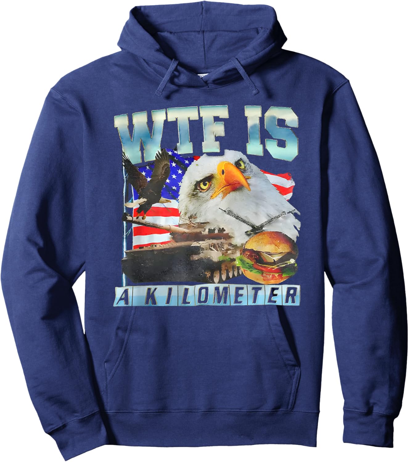Wtf is a Kilometer Eagle Hoodie - Hoodie | Navy